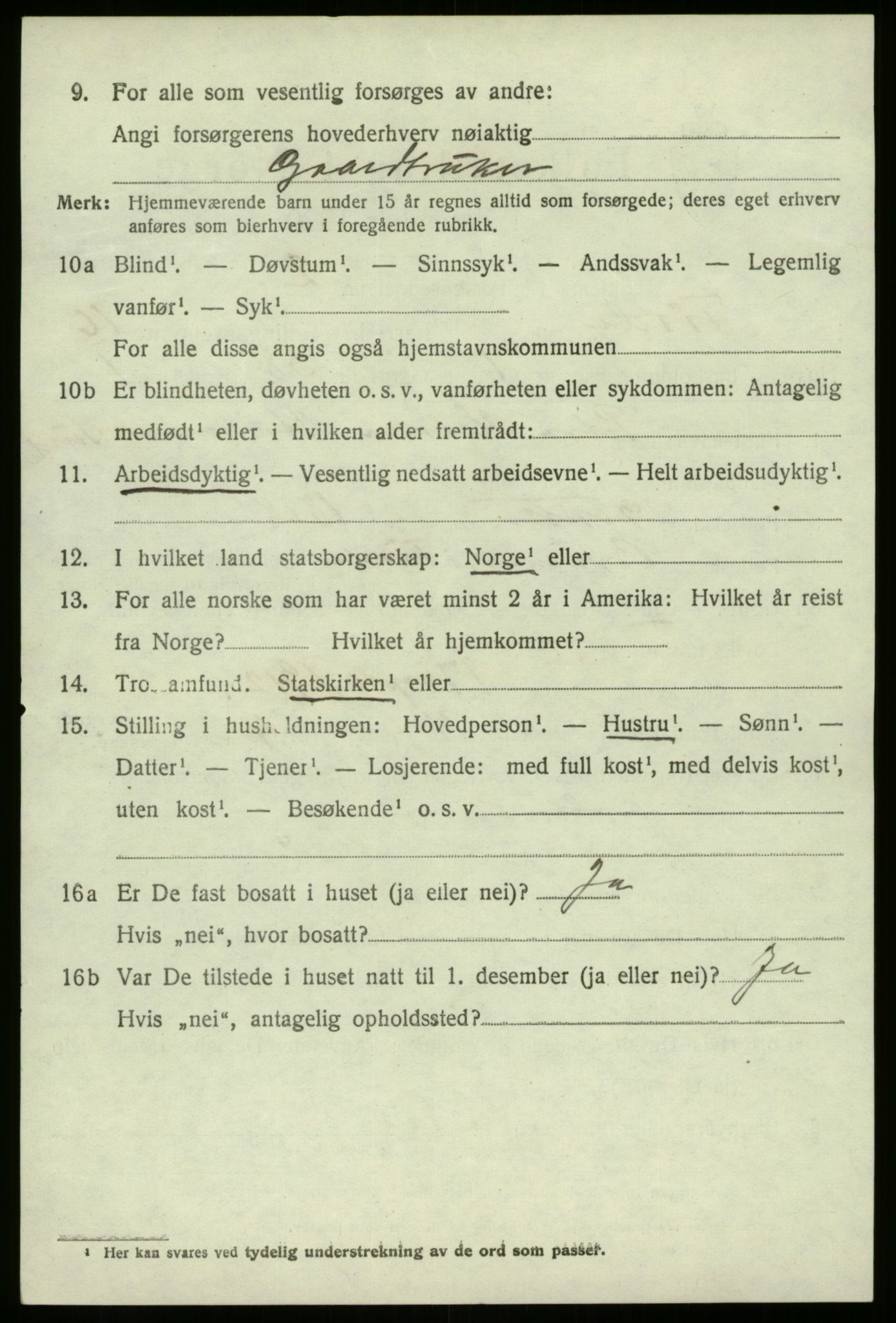 SAB, 1920 census for Førde, 1920, p. 5353