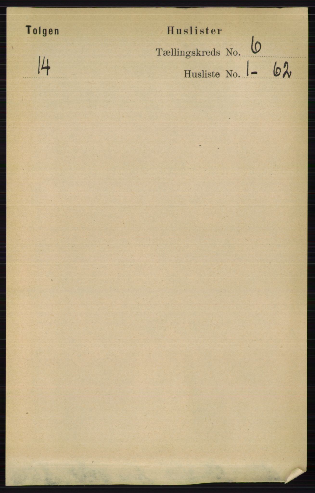 RA, 1891 census for 0436 Tolga, 1891, p. 1578