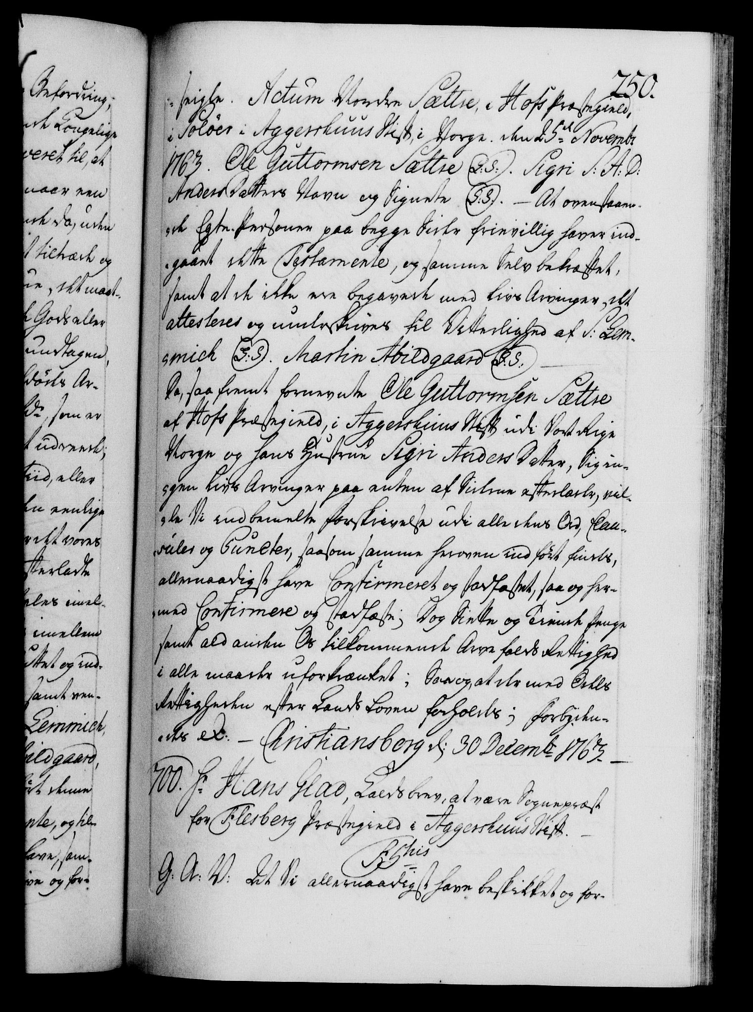 Danske Kanselli 1572-1799, RA/EA-3023/F/Fc/Fca/Fcaa/L0042: Norske registre, 1763-1766, p. 250a
