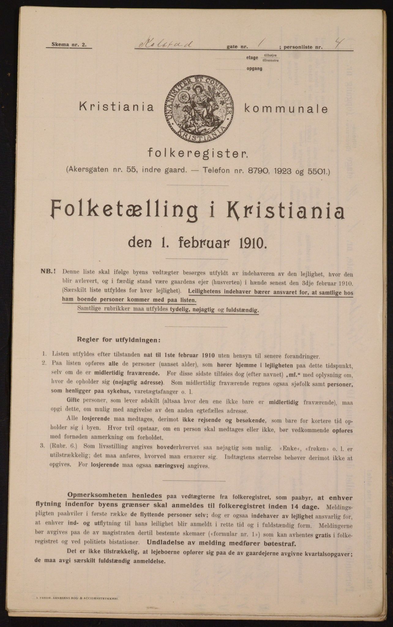 OBA, Municipal Census 1910 for Kristiania, 1910, p. 50699