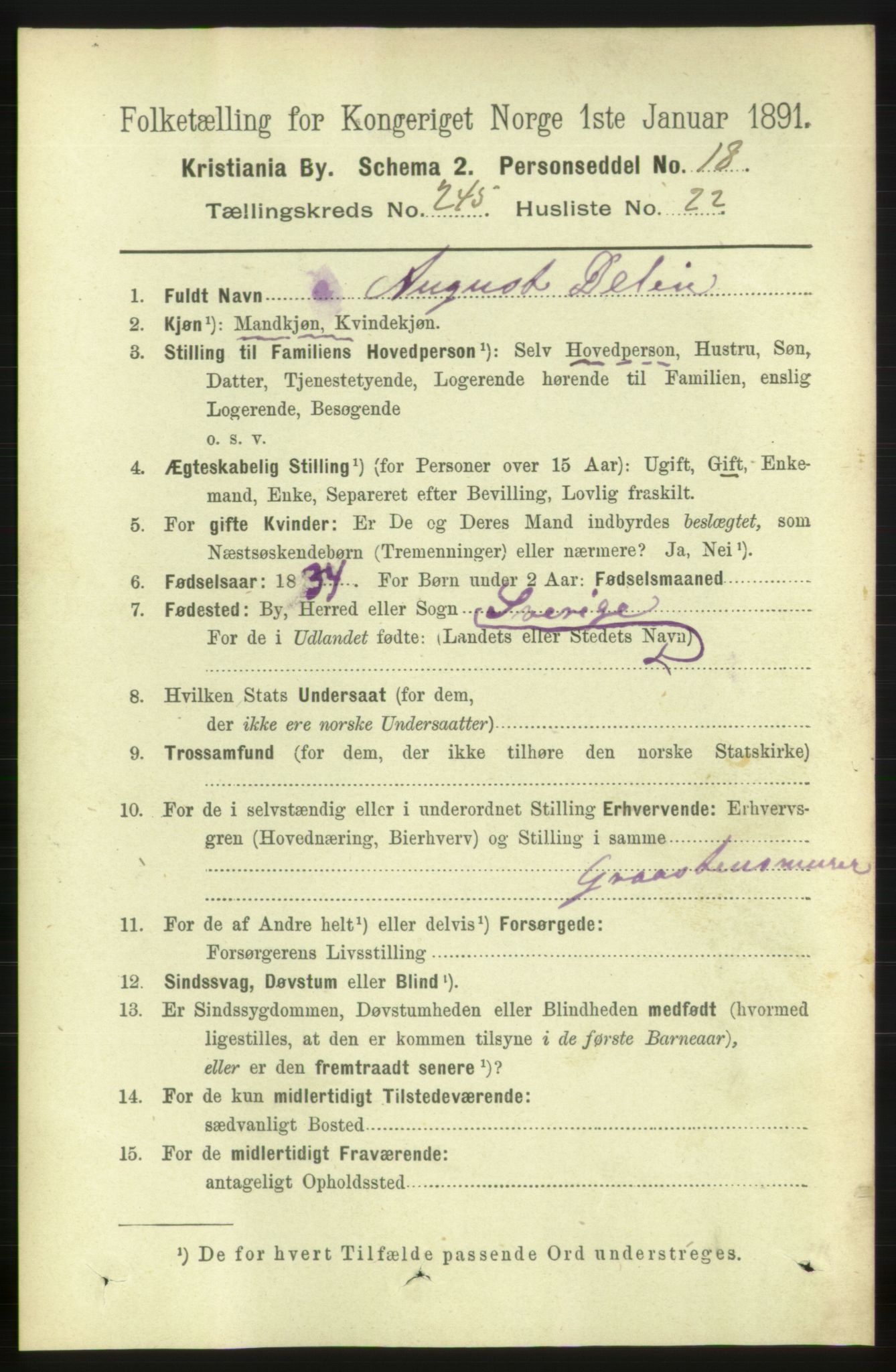 RA, 1891 census for 0301 Kristiania, 1891, p. 149932