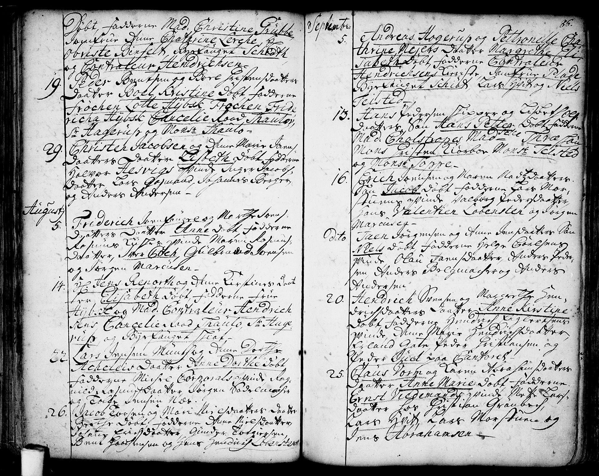Moss prestekontor Kirkebøker, SAO/A-2003/F/Fa/L0001: Parish register (official) no. I 1, 1725-1752, p. 86