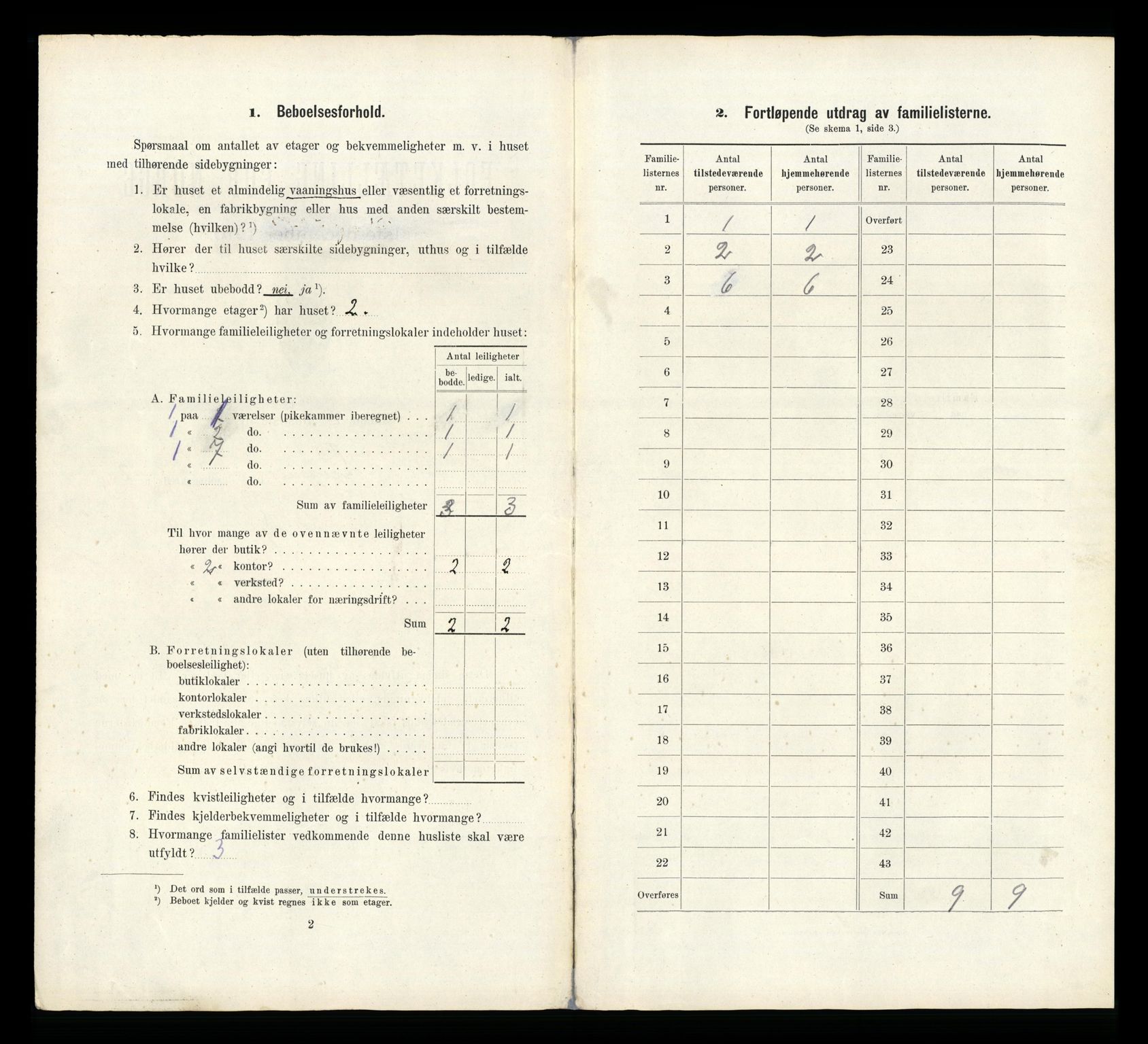 RA, 1910 census for Levanger, 1910, p. 646