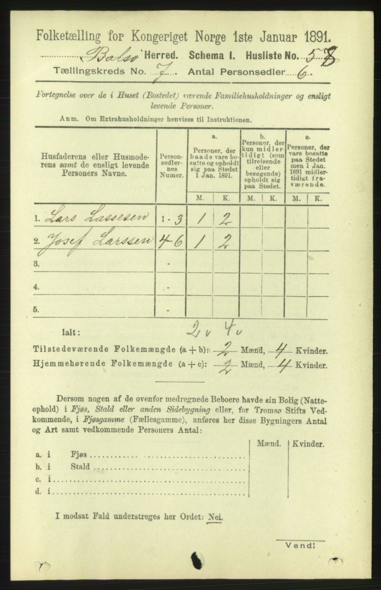 RA, 1891 census for 1544 Bolsøy, 1891, p. 4181