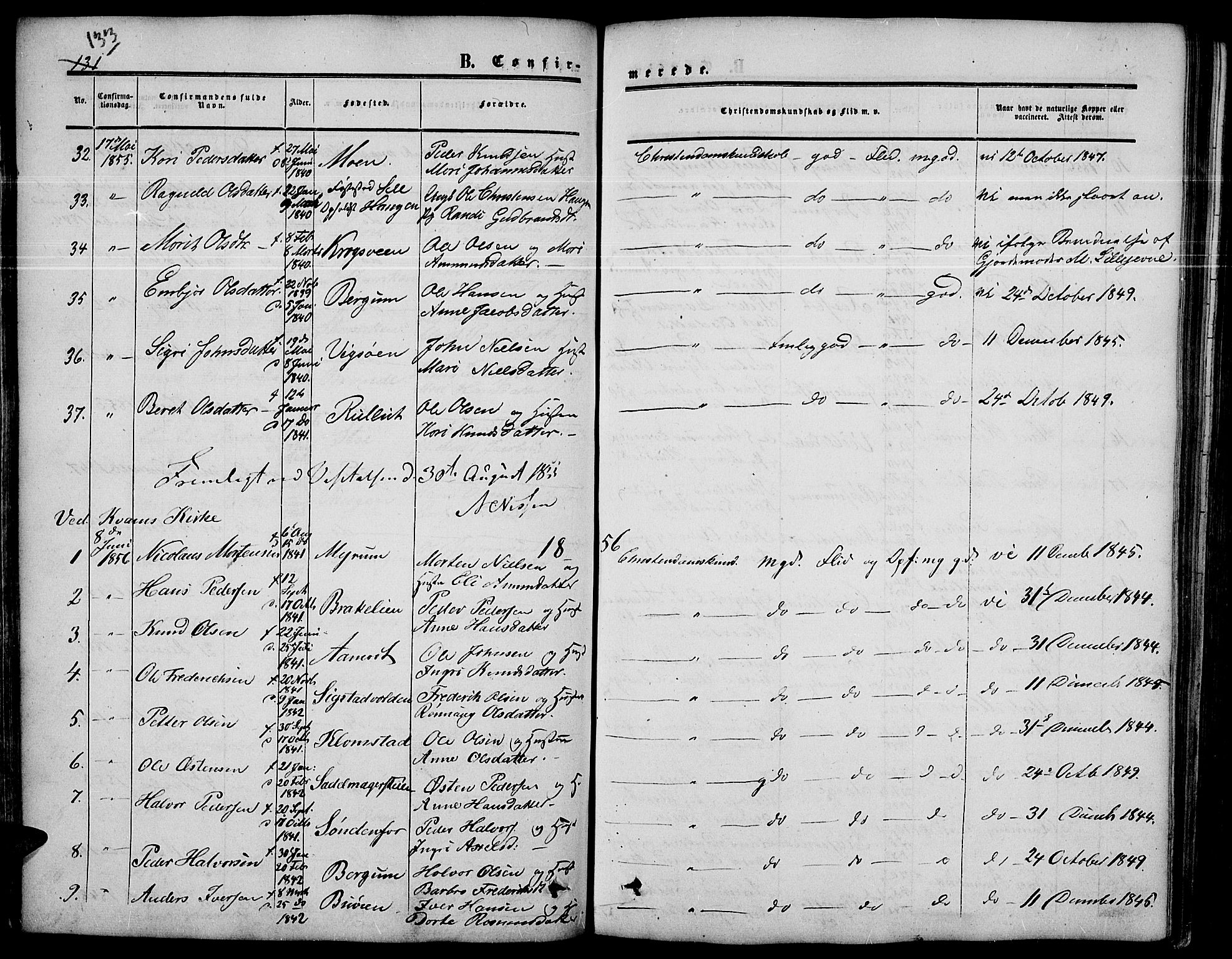 Nord-Fron prestekontor, SAH/PREST-080/H/Ha/Hab/L0003: Parish register (copy) no. 3, 1851-1886, p. 133