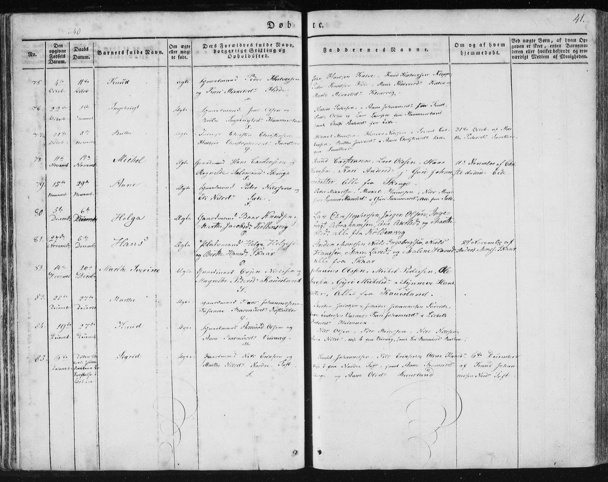 Sund sokneprestembete, AV/SAB-A-99930: Parish register (official) no. A 13, 1835-1849, p. 41