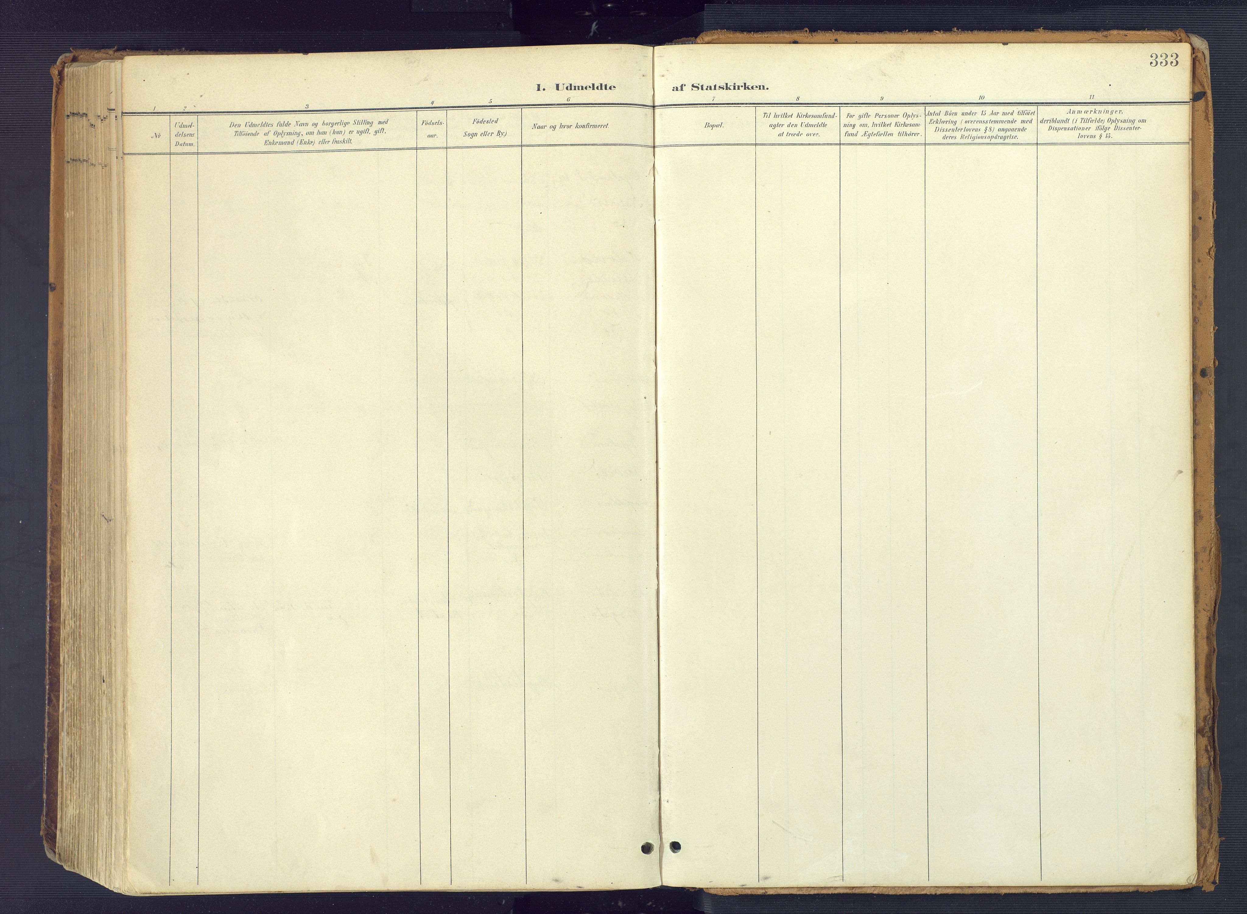 Vestre Moland sokneprestkontor, SAK/1111-0046/F/Fa/Fab/L0010: Parish register (official) no. A 10, 1900-1926, p. 333
