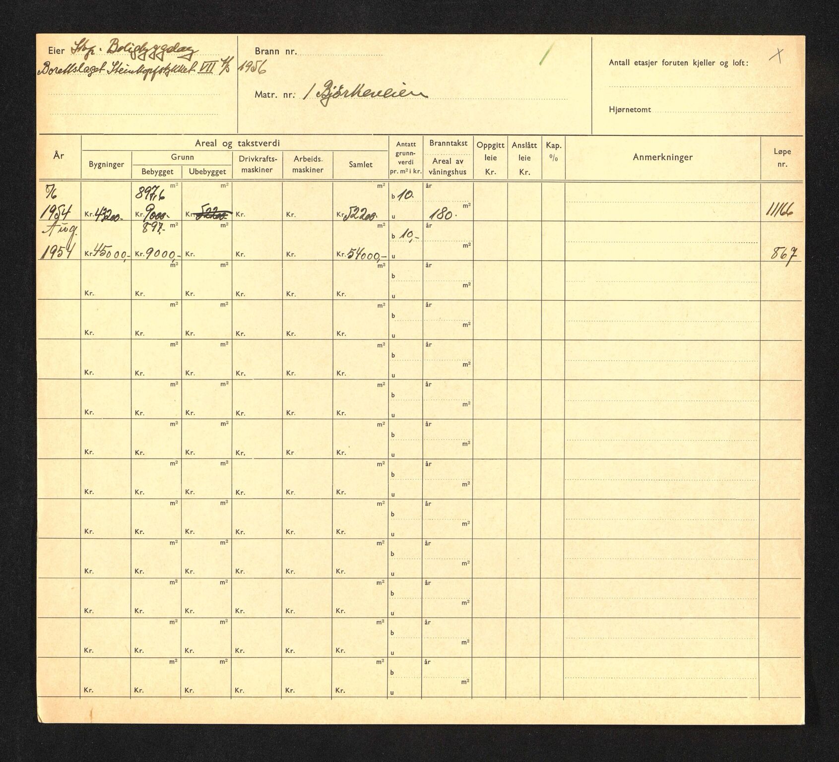 Stavanger kommune. Skattetakstvesenet, BYST/A-0440/F/Fa/Faa/L0005/0002: Skattetakstkort / Bjørkeveien 1 - 30