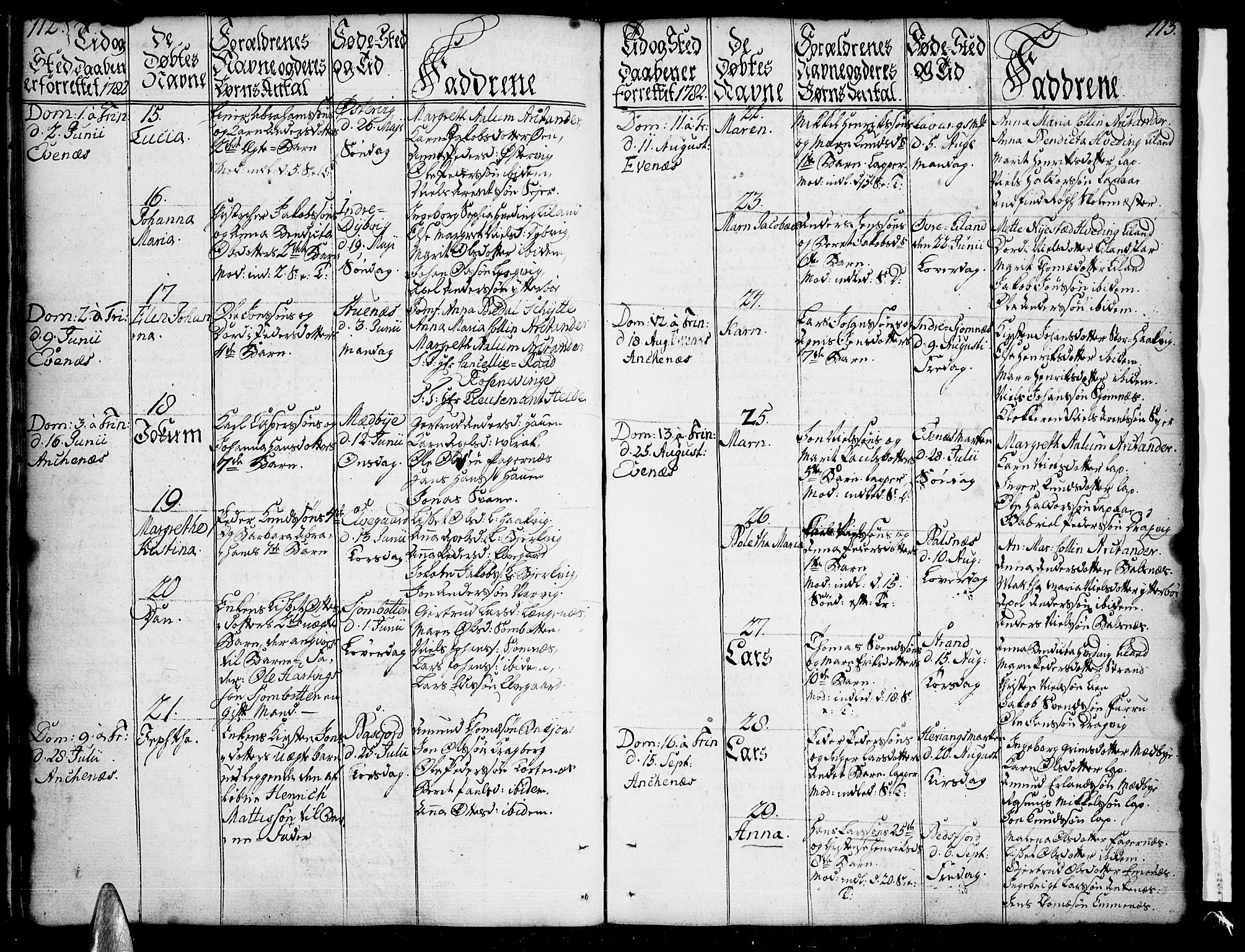 Ministerialprotokoller, klokkerbøker og fødselsregistre - Nordland, SAT/A-1459/863/L0892: Parish register (official) no. 863A04, 1765-1794, p. 112-113