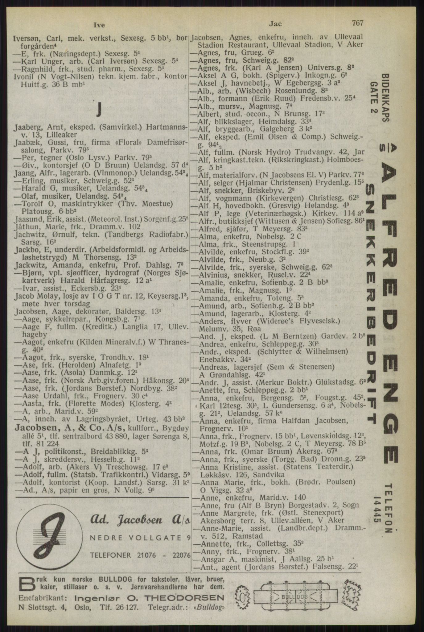 Kristiania/Oslo adressebok, PUBL/-, 1944, p. 767
