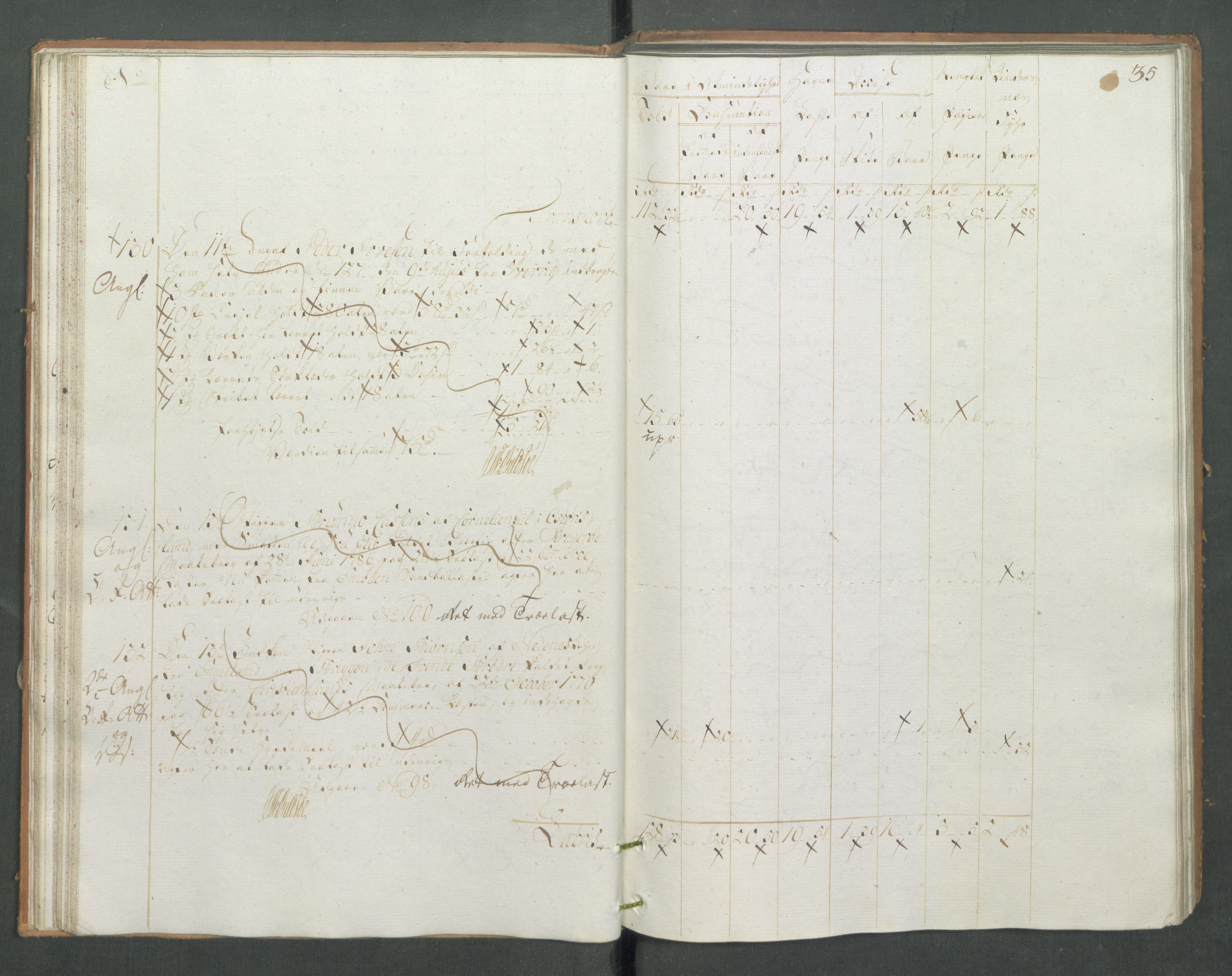 Generaltollkammeret, tollregnskaper, RA/EA-5490/R13/L0085/0001: Tollregnskaper Kragerø / Inngående tollbok, 1790-1792, p. 34b-35a