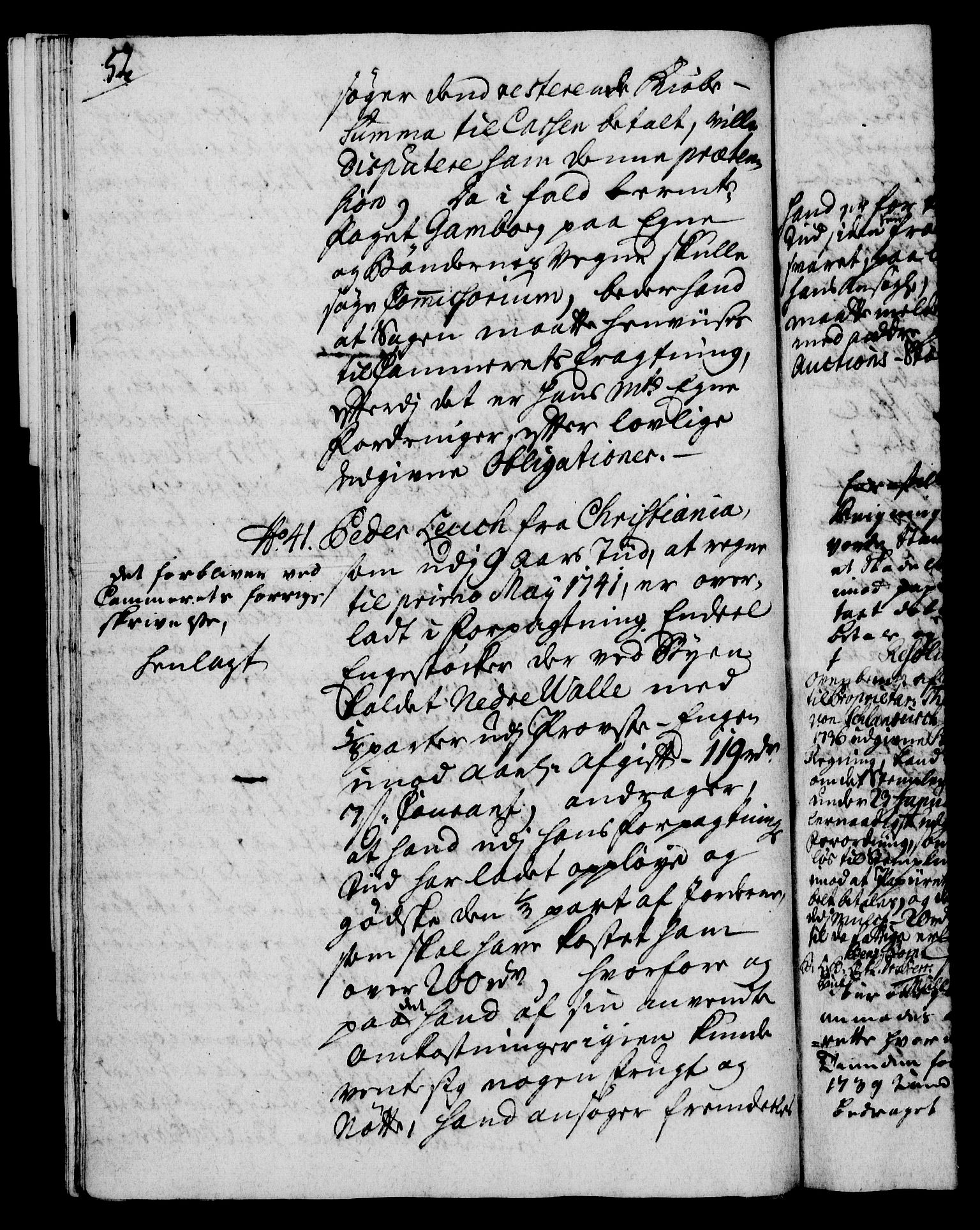 Rentekammeret, Kammerkanselliet, RA/EA-3111/G/Gh/Gha/L0022: Norsk ekstraktmemorialprotokoll (merket RK 53.67), 1739-1741, p. 52