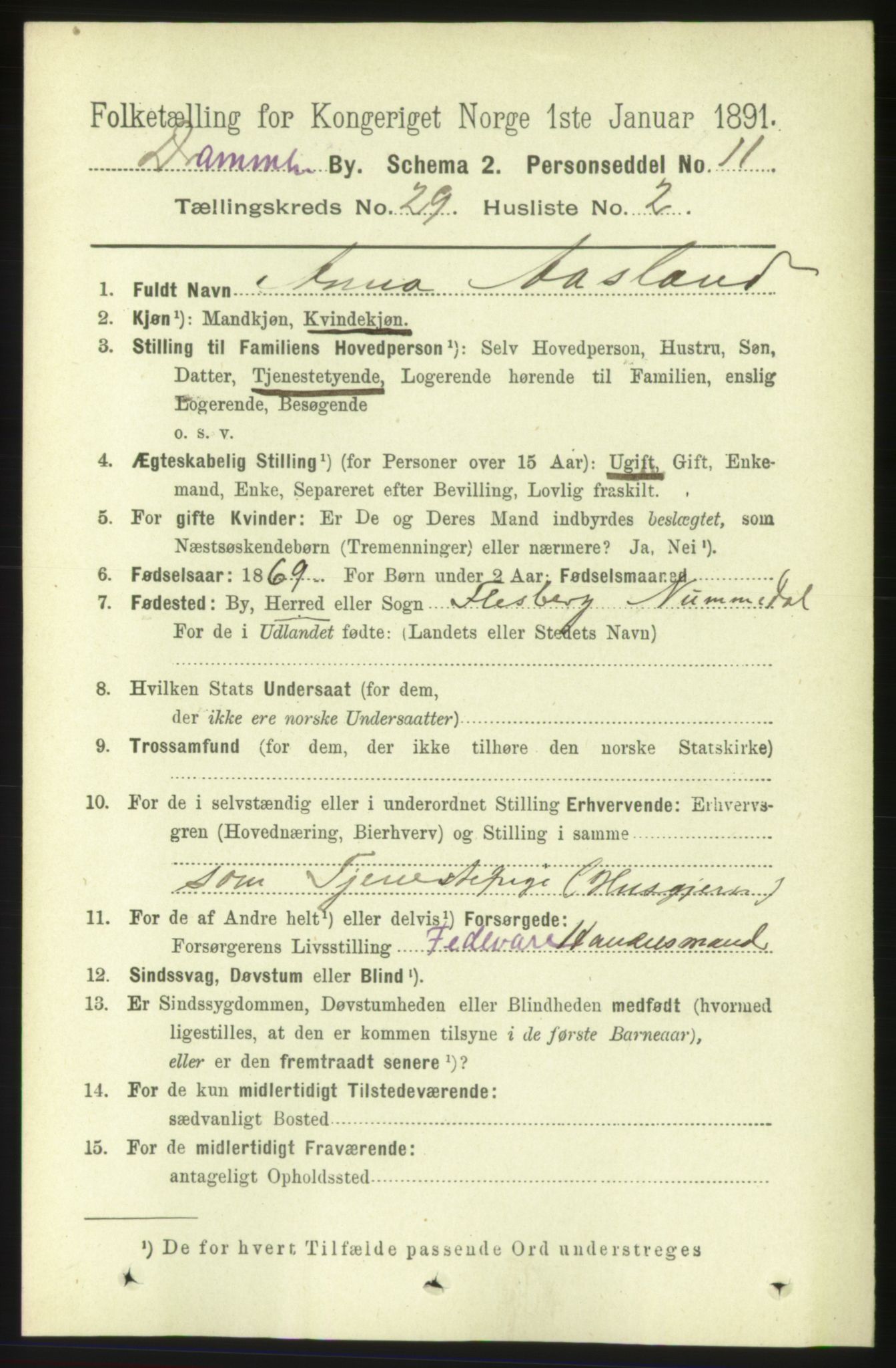 RA, 1891 census for 0602 Drammen, 1891, p. 17415