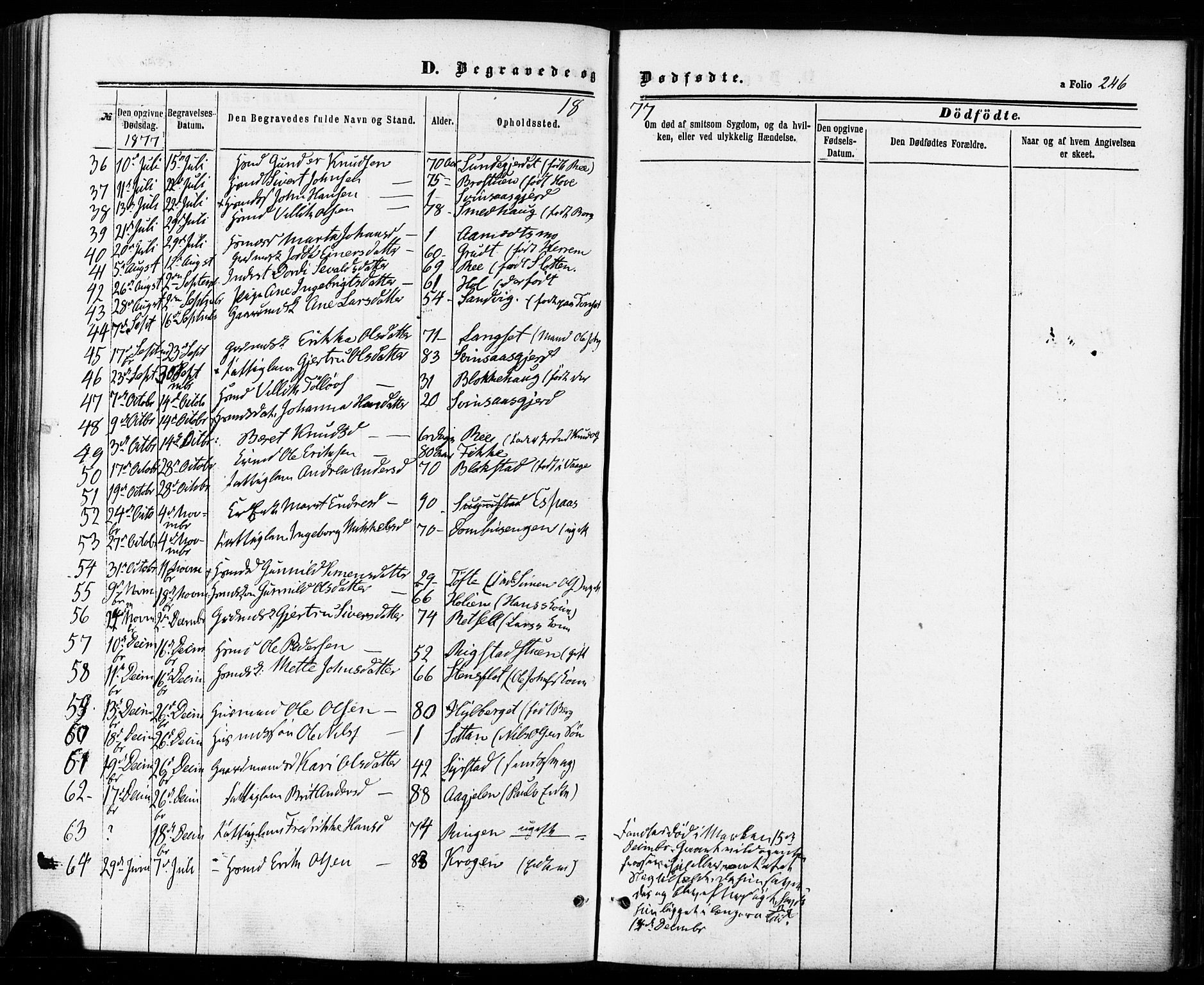 Ministerialprotokoller, klokkerbøker og fødselsregistre - Sør-Trøndelag, AV/SAT-A-1456/672/L0856: Parish register (official) no. 672A08, 1861-1881, p. 246