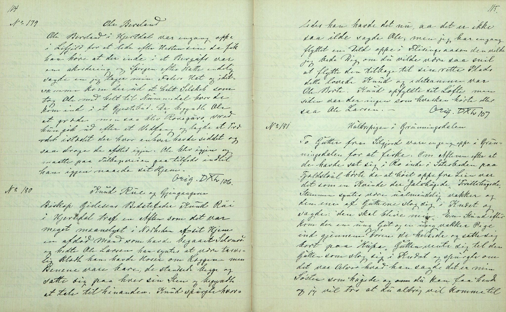 Rikard Berge, TEMU/TGM-A-1003/F/L0007/0008: 251-299 / 258 Bø. Samlet af H. N. Tvedten, 1894, p. 114-115
