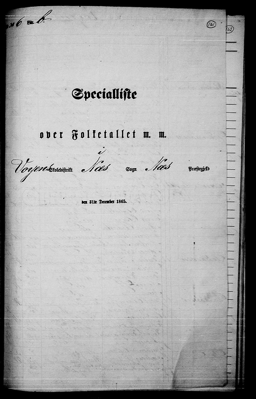 RA, 1865 census for Nes, 1865, p. 147