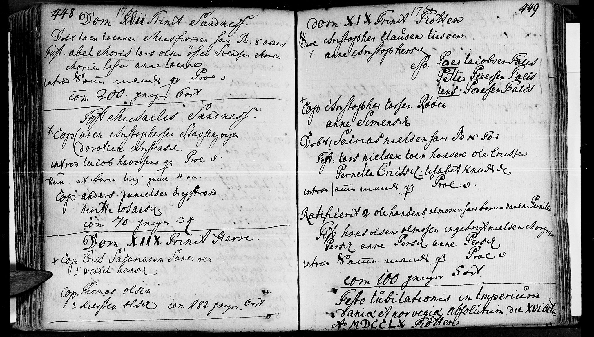 Ministerialprotokoller, klokkerbøker og fødselsregistre - Nordland, AV/SAT-A-1459/830/L0434: Parish register (official) no. 830A03, 1737-1767, p. 448-449