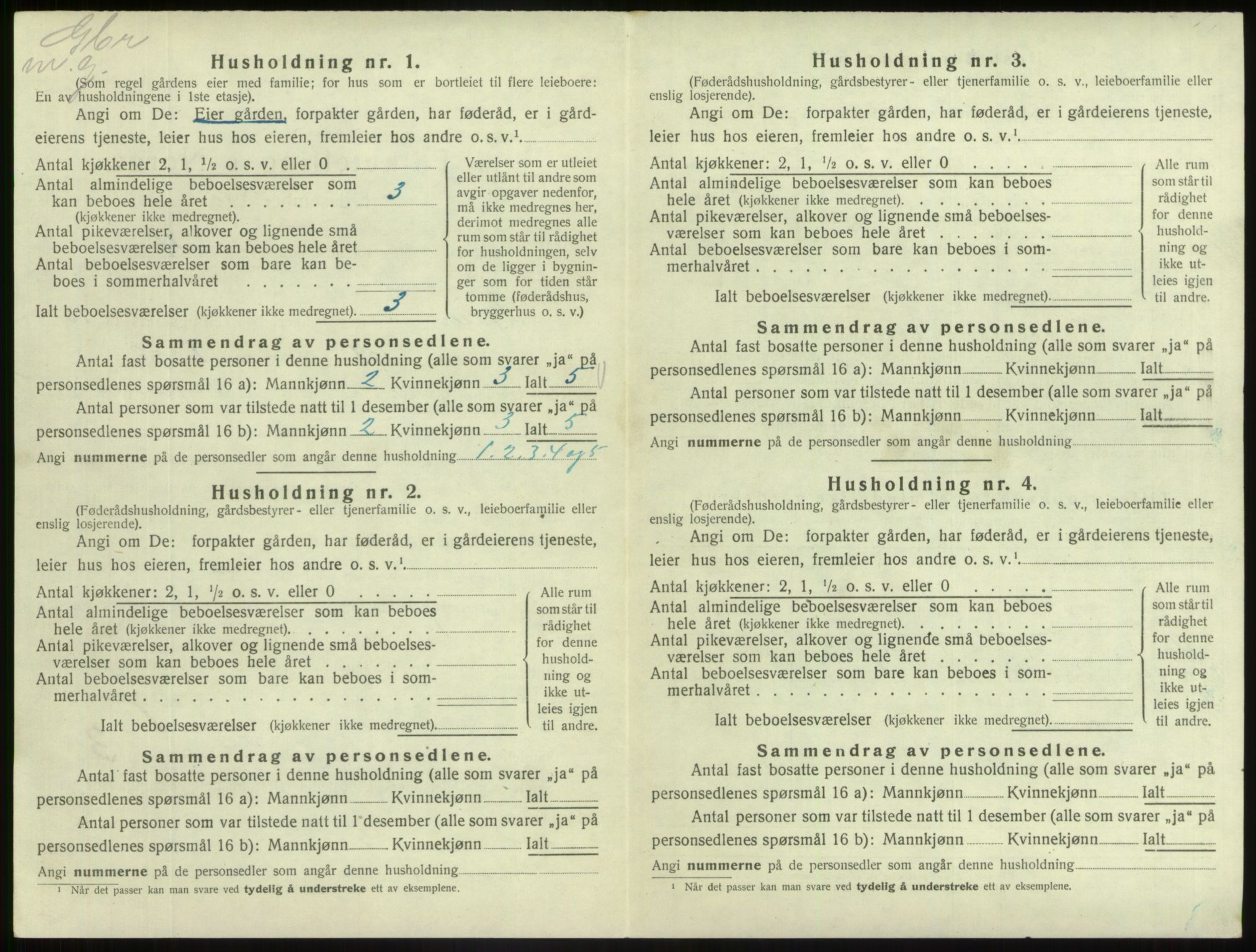 SAB, 1920 census for Fjaler, 1920, p. 1219