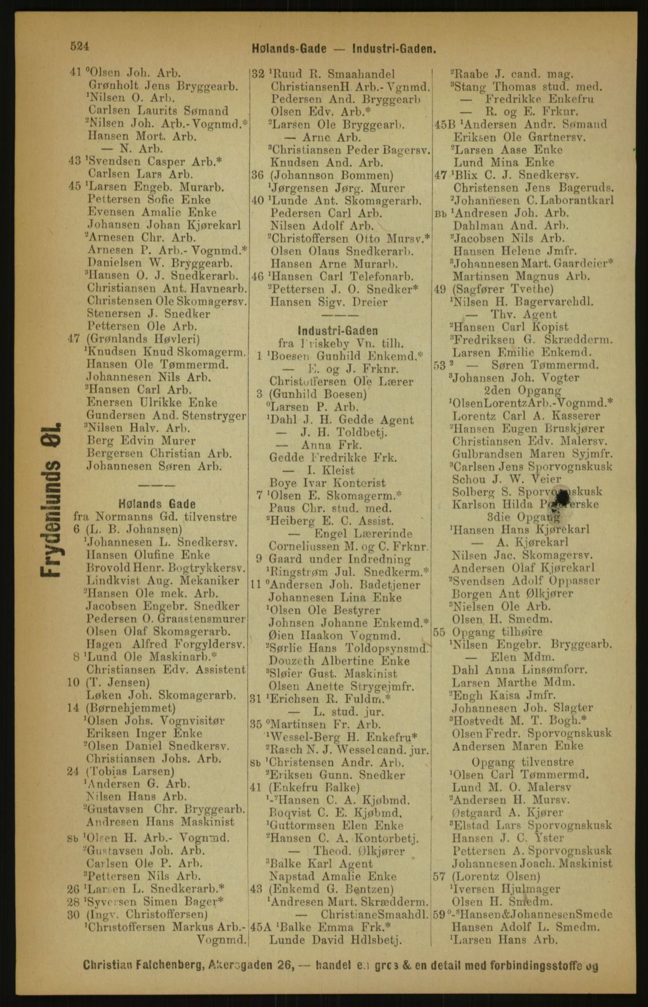 Kristiania/Oslo adressebok, PUBL/-, 1891, p. 524