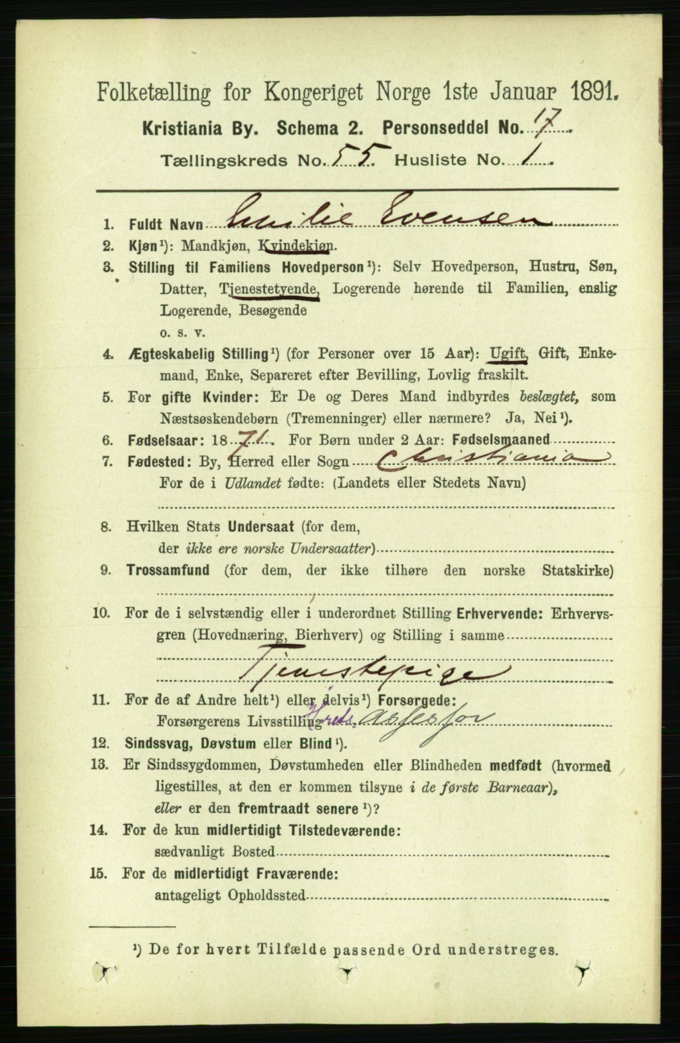 RA, 1891 census for 0301 Kristiania, 1891, p. 30093