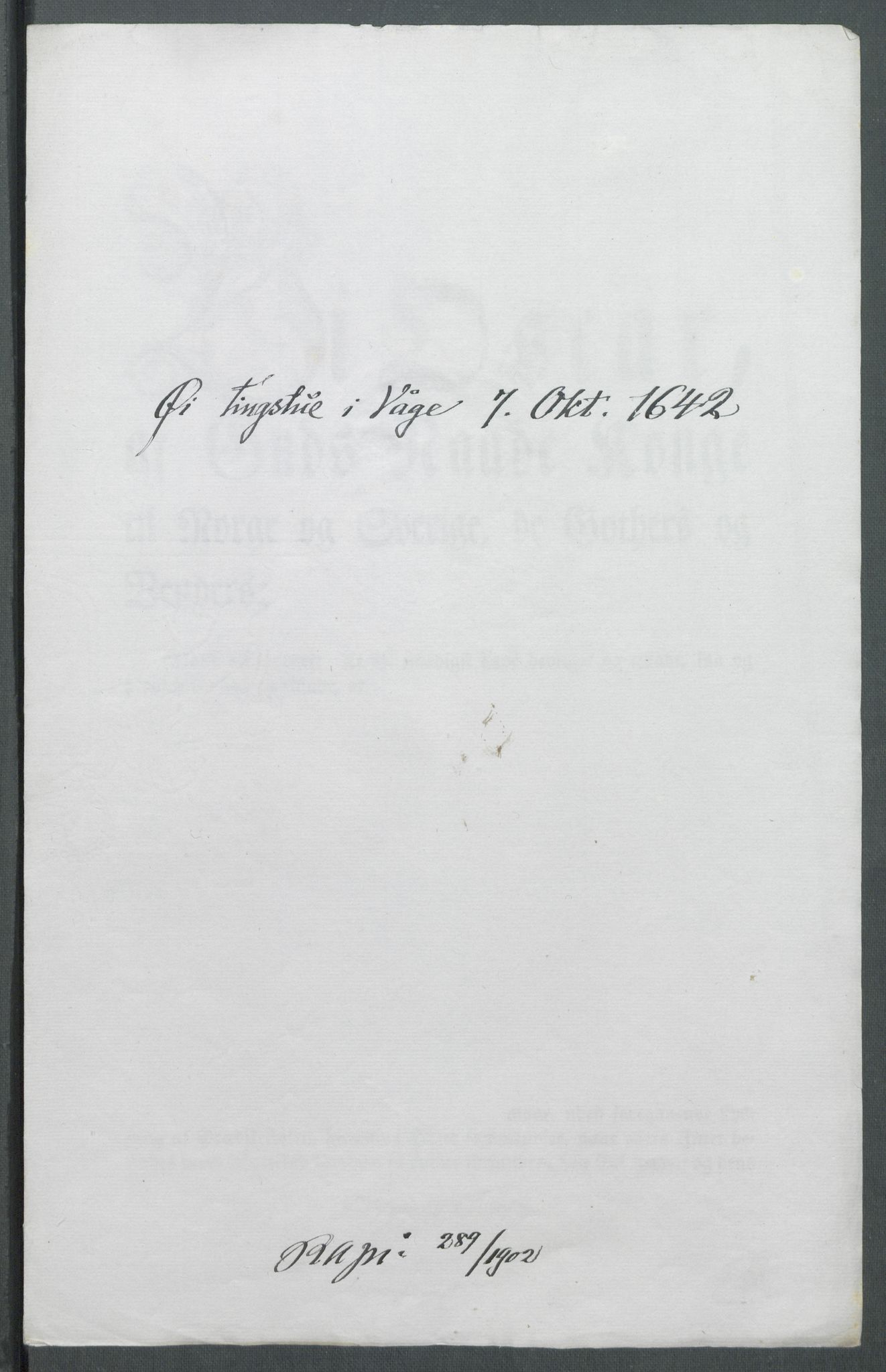 Riksarkivets diplomsamling, RA/EA-5965/F02/L0156: Dokumenter, 1642, p. 20