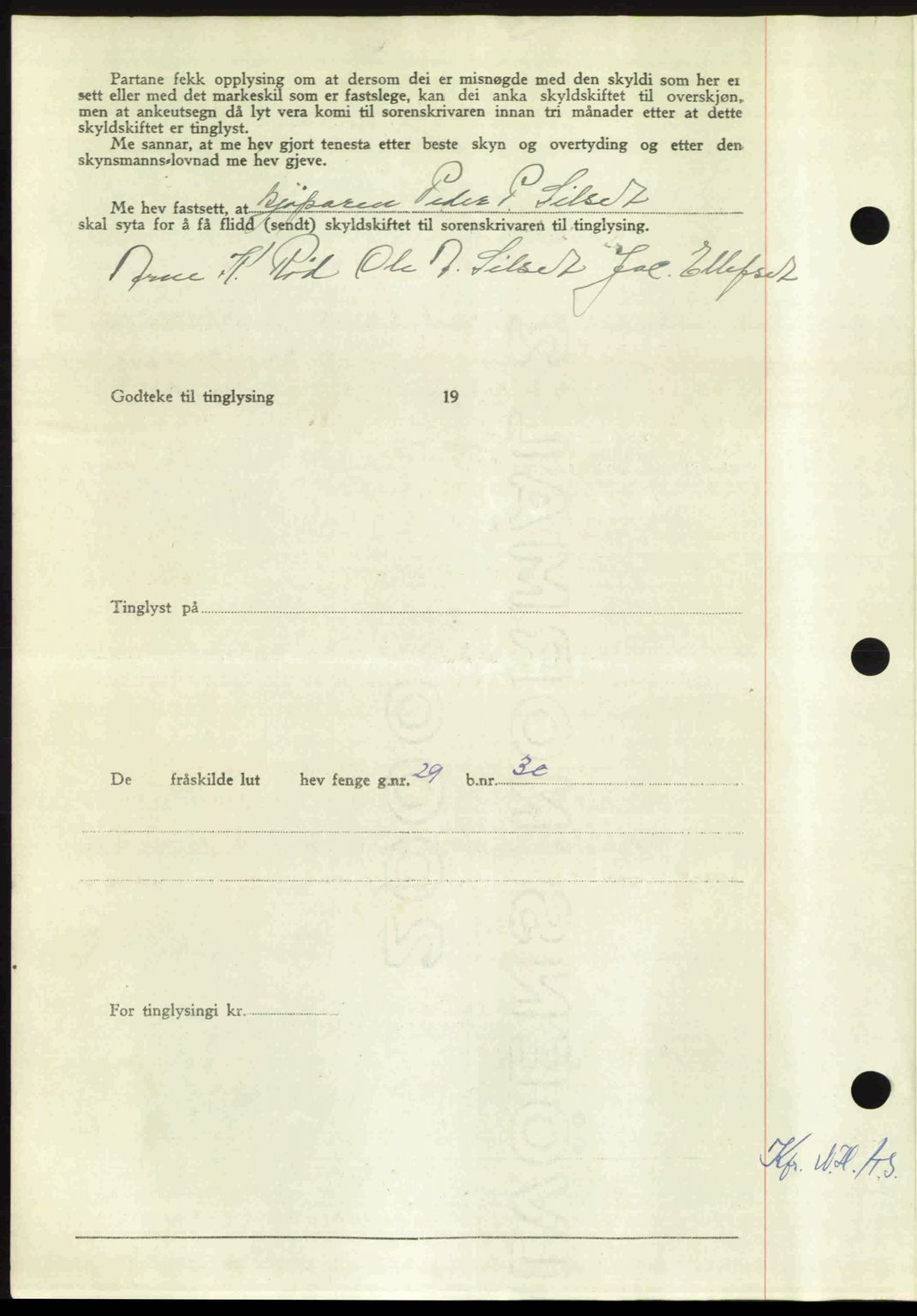 Nordmøre sorenskriveri, AV/SAT-A-4132/1/2/2Ca: Mortgage book no. A106, 1947-1947, Diary no: : 2061/1947