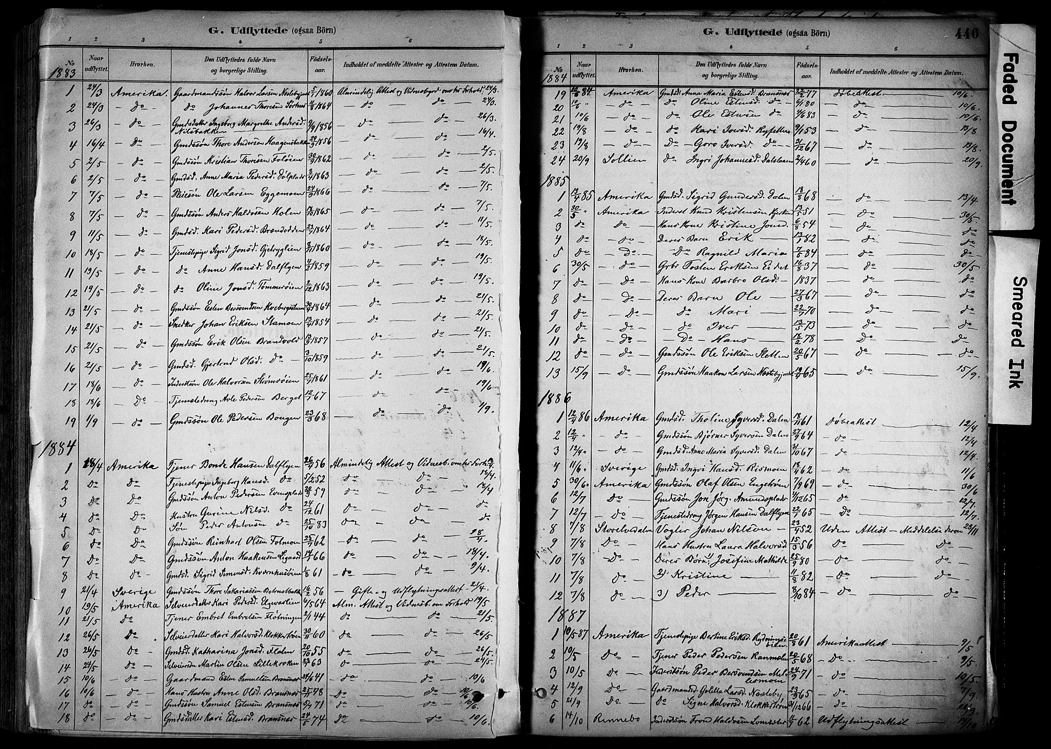 Alvdal prestekontor, AV/SAH-PREST-060/H/Ha/Haa/L0002: Parish register (official) no. 2, 1883-1906, p. 446