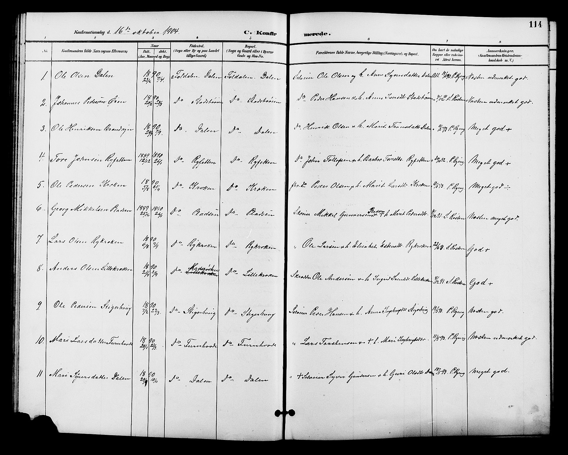 Alvdal prestekontor, AV/SAH-PREST-060/H/Ha/Hab/L0004: Parish register (copy) no. 4, 1894-1910, p. 114