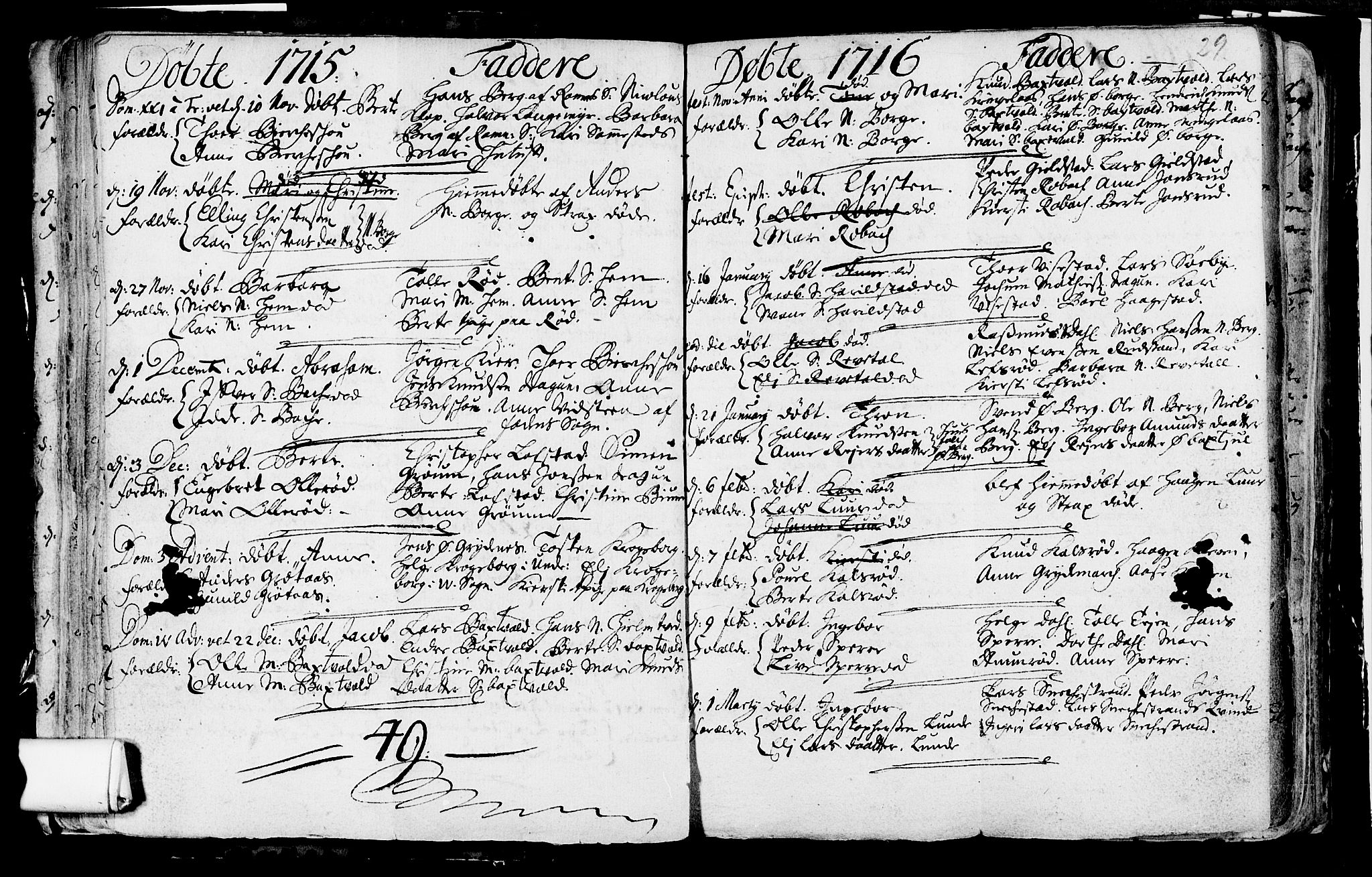 Våle kirkebøker, SAKO/A-334/F/Fa/L0002: Parish register (official) no. I 2, 1705-1732, p. 29