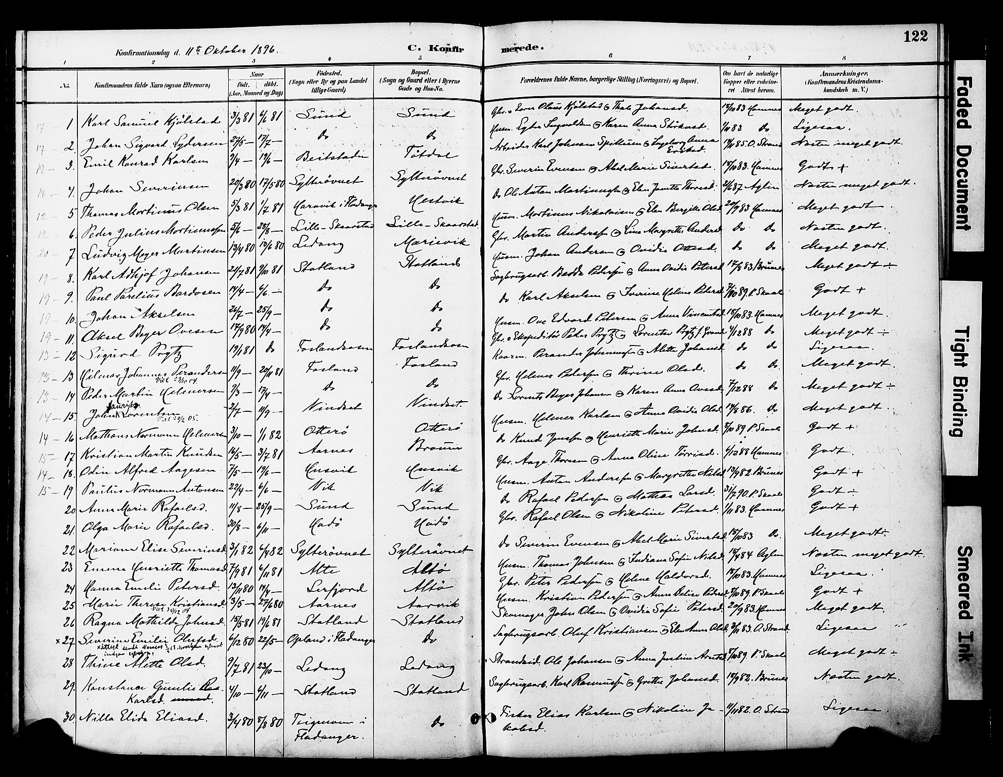 Ministerialprotokoller, klokkerbøker og fødselsregistre - Nord-Trøndelag, SAT/A-1458/774/L0628: Parish register (official) no. 774A02, 1887-1903, p. 122