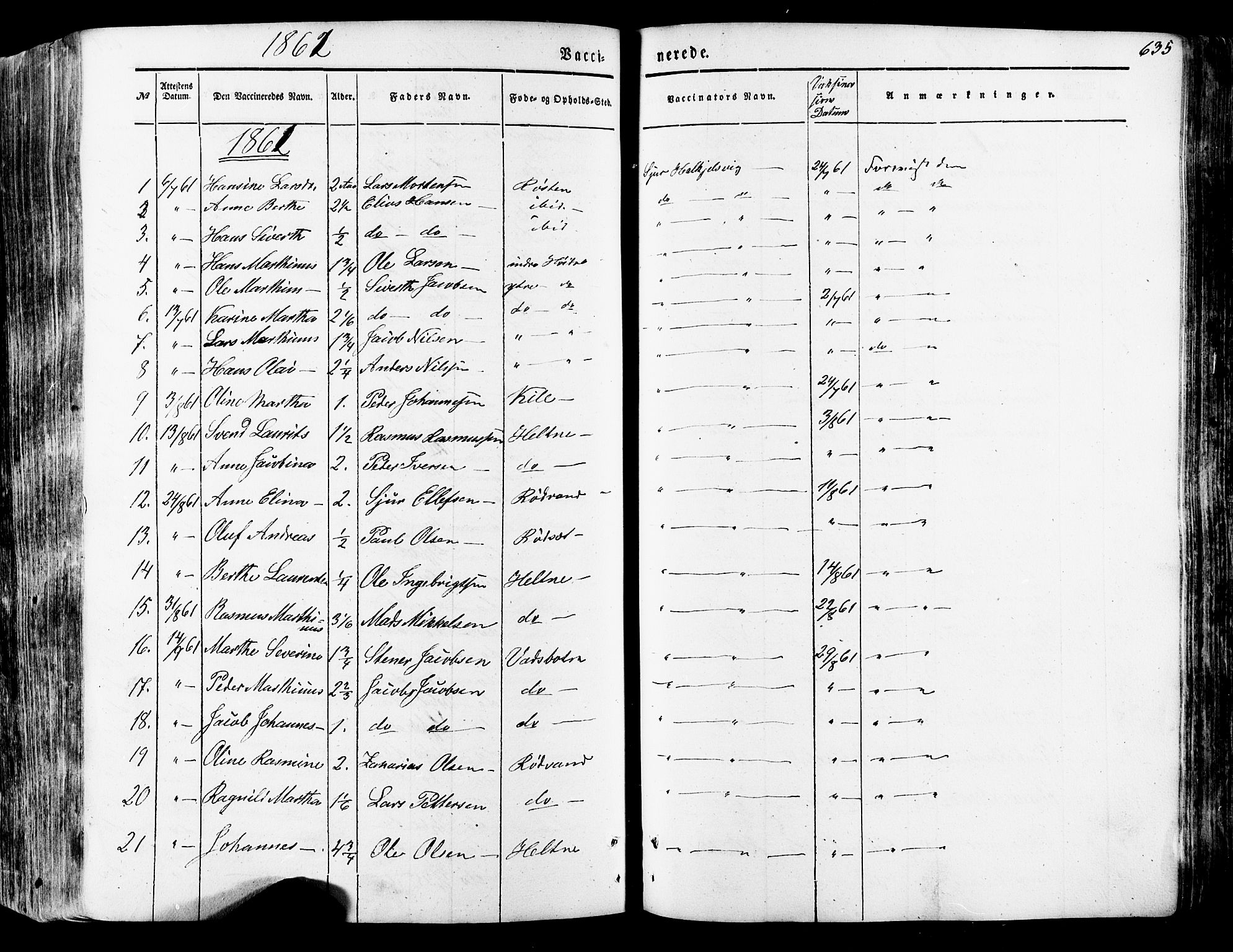 Ministerialprotokoller, klokkerbøker og fødselsregistre - Møre og Romsdal, SAT/A-1454/511/L0140: Parish register (official) no. 511A07, 1851-1878, p. 635