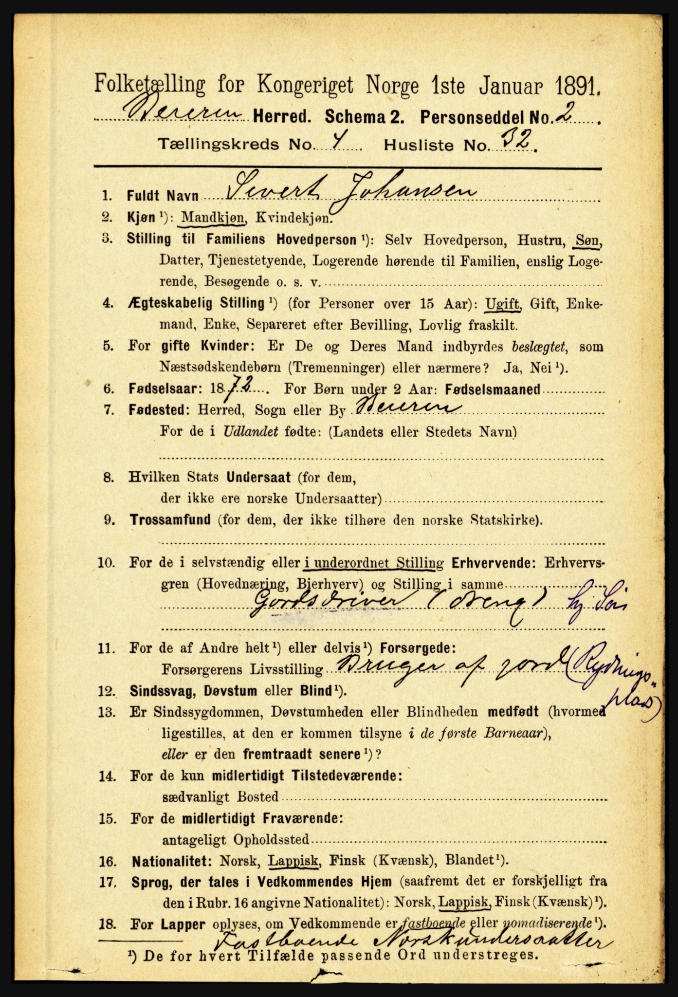 RA, 1891 census for 1839 Beiarn, 1891, p. 1704