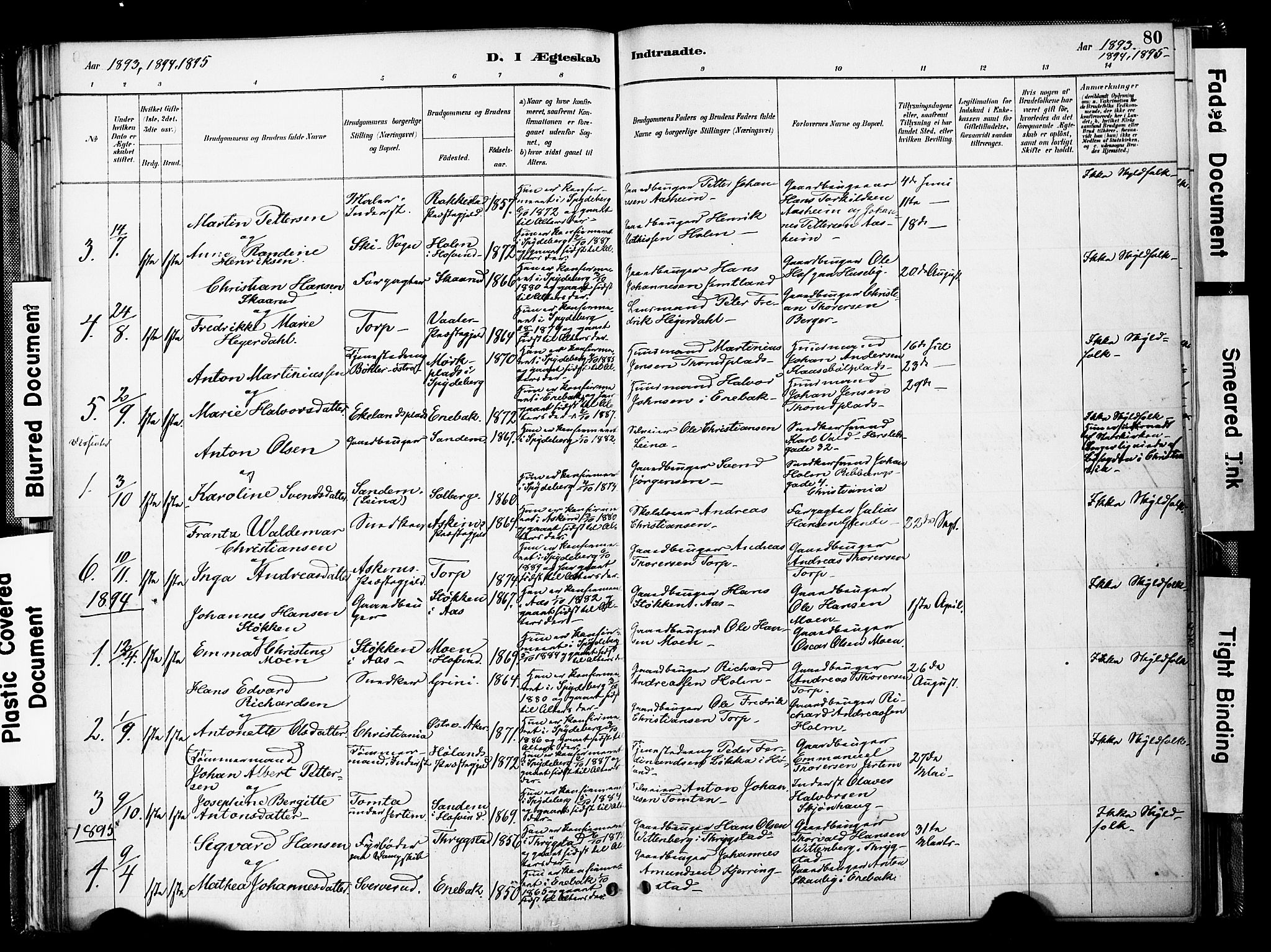 Spydeberg prestekontor Kirkebøker, SAO/A-10924/F/Fb/L0001: Parish register (official) no. II 1, 1886-1907, p. 80