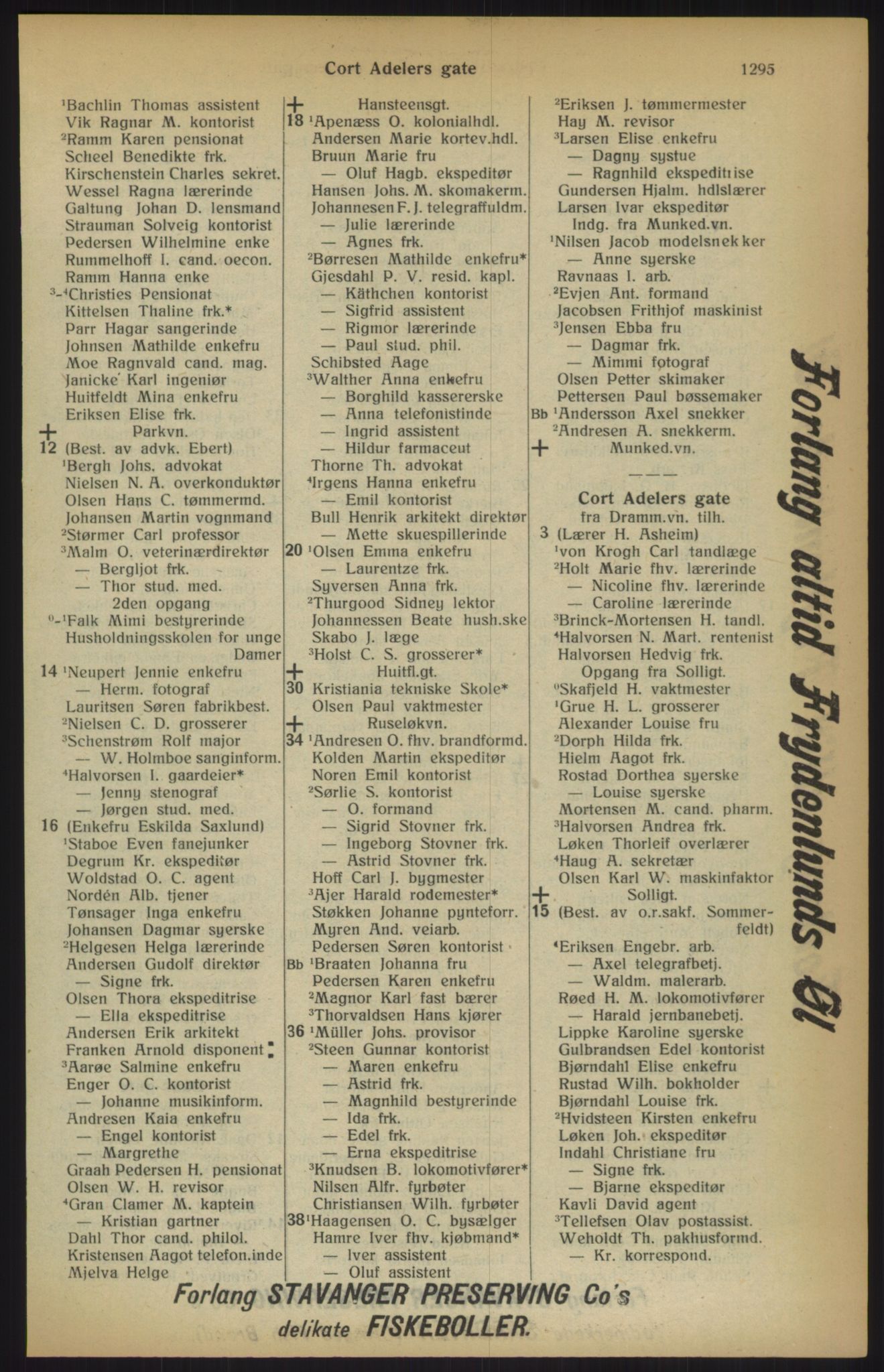 Kristiania/Oslo adressebok, PUBL/-, 1915, p. 1295