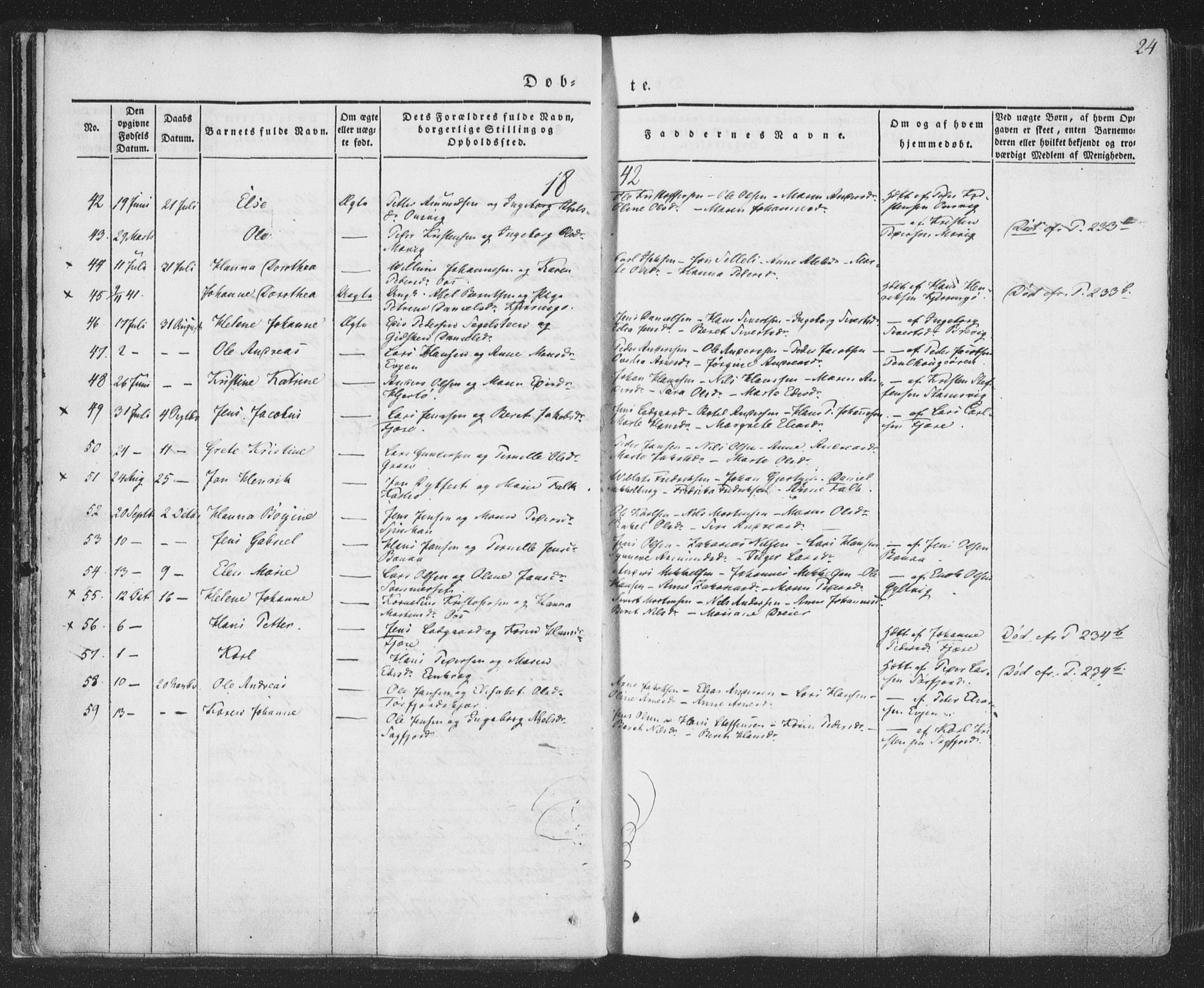 Ministerialprotokoller, klokkerbøker og fødselsregistre - Nordland, AV/SAT-A-1459/853/L0769: Parish register (official) no. 853A08, 1836-1856, p. 24