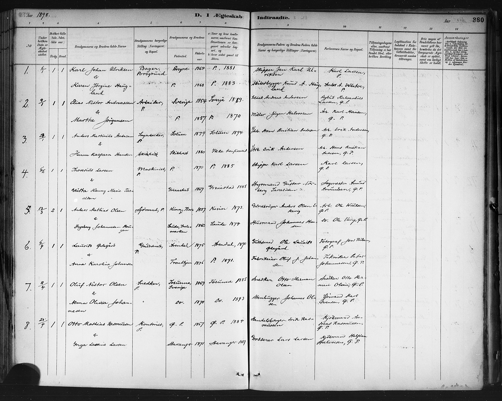 Porsgrunn kirkebøker , SAKO/A-104/G/Gb/L0005: Parish register (copy) no. II 5, 1883-1915, p. 380