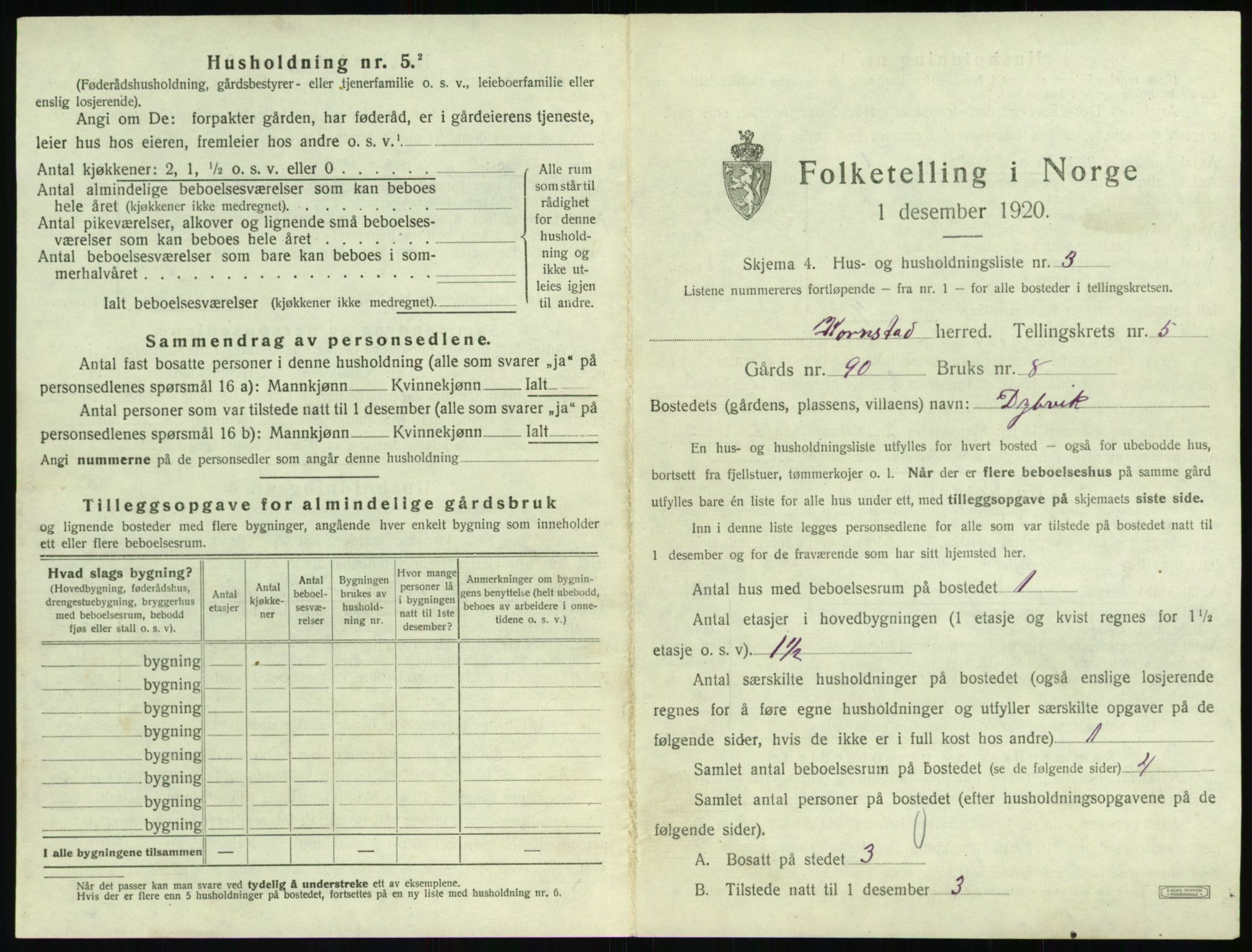 SAT, 1920 census for Kornstad, 1920, p. 369