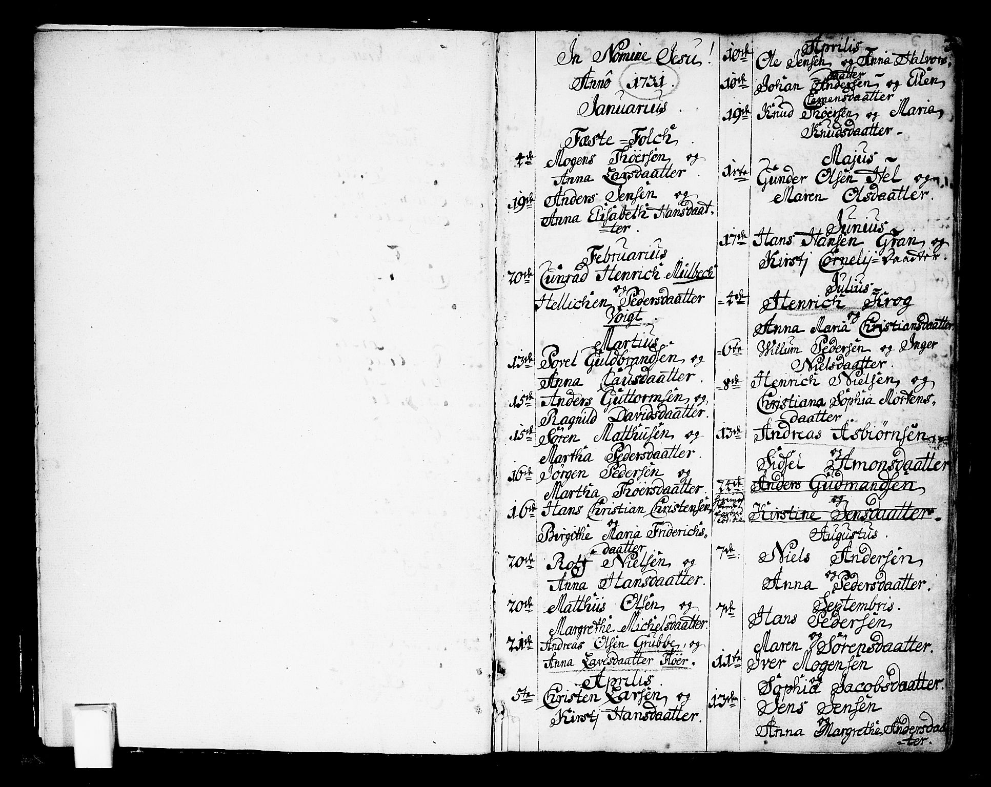 Oslo domkirke Kirkebøker, SAO/A-10752/F/Fa/L0003: Parish register (official) no. 3, 1731-1743, p. 3