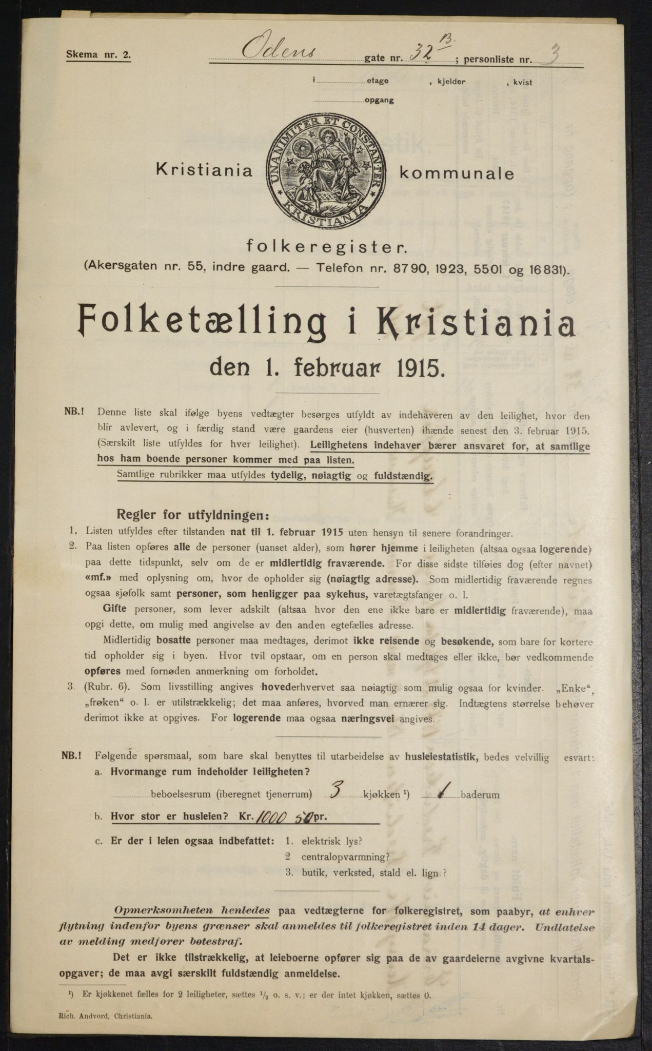 OBA, Municipal Census 1915 for Kristiania, 1915, p. 74455