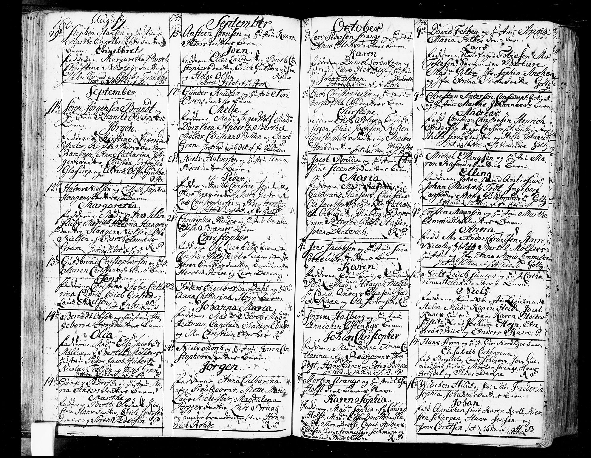 Oslo domkirke Kirkebøker, SAO/A-10752/F/Fa/L0004: Parish register (official) no. 4, 1743-1786, p. 160-161
