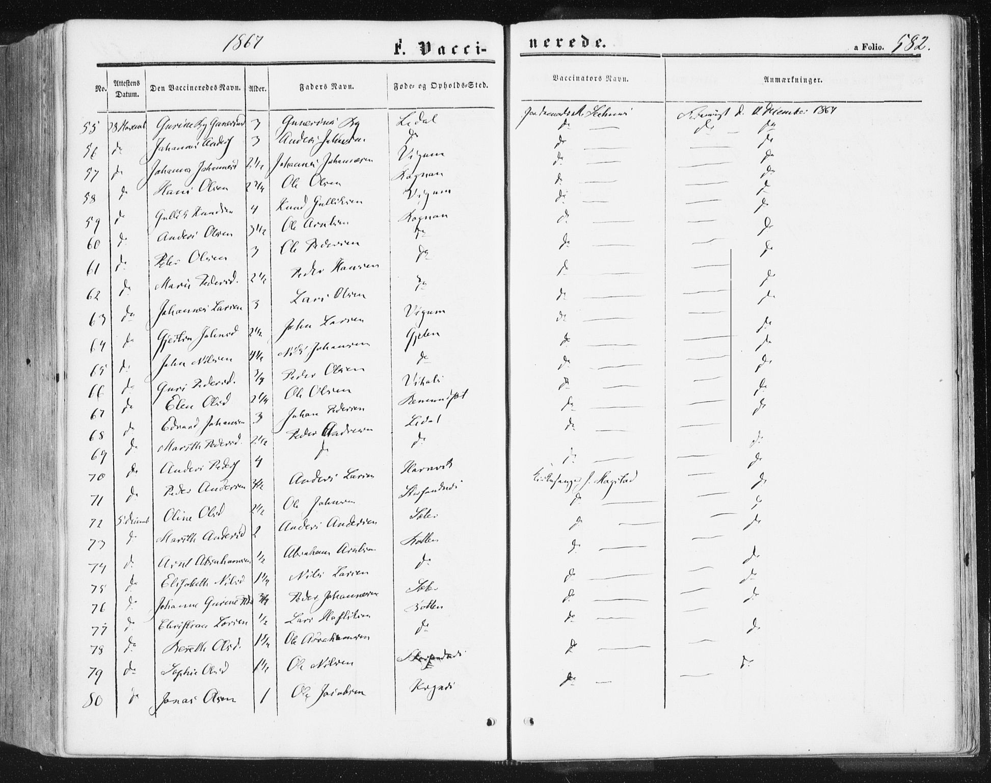 Ministerialprotokoller, klokkerbøker og fødselsregistre - Møre og Romsdal, AV/SAT-A-1454/578/L0905: Parish register (official) no. 578A04, 1859-1877, p. 582