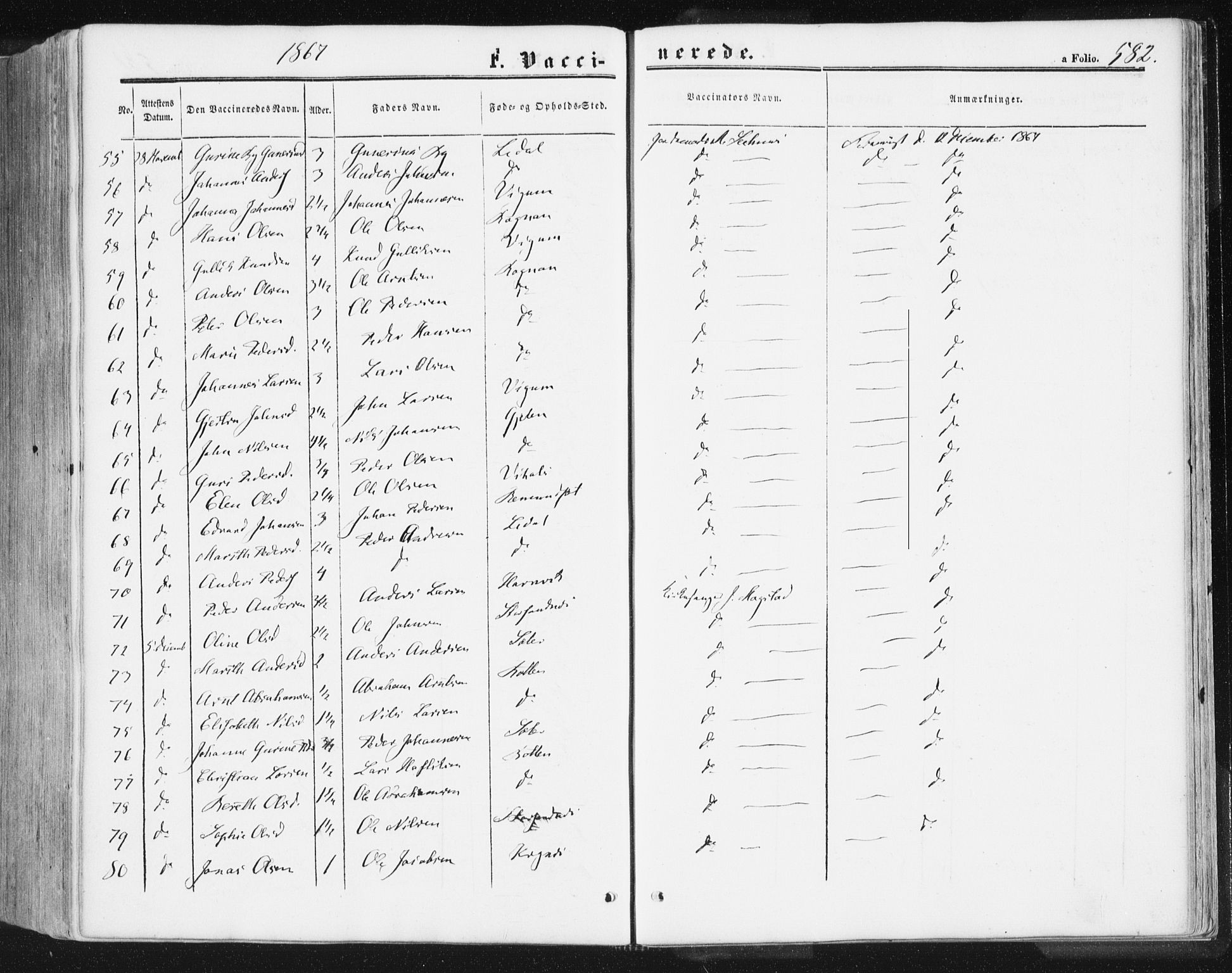 Ministerialprotokoller, klokkerbøker og fødselsregistre - Møre og Romsdal, AV/SAT-A-1454/578/L0905: Parish register (official) no. 578A04, 1859-1877, p. 582