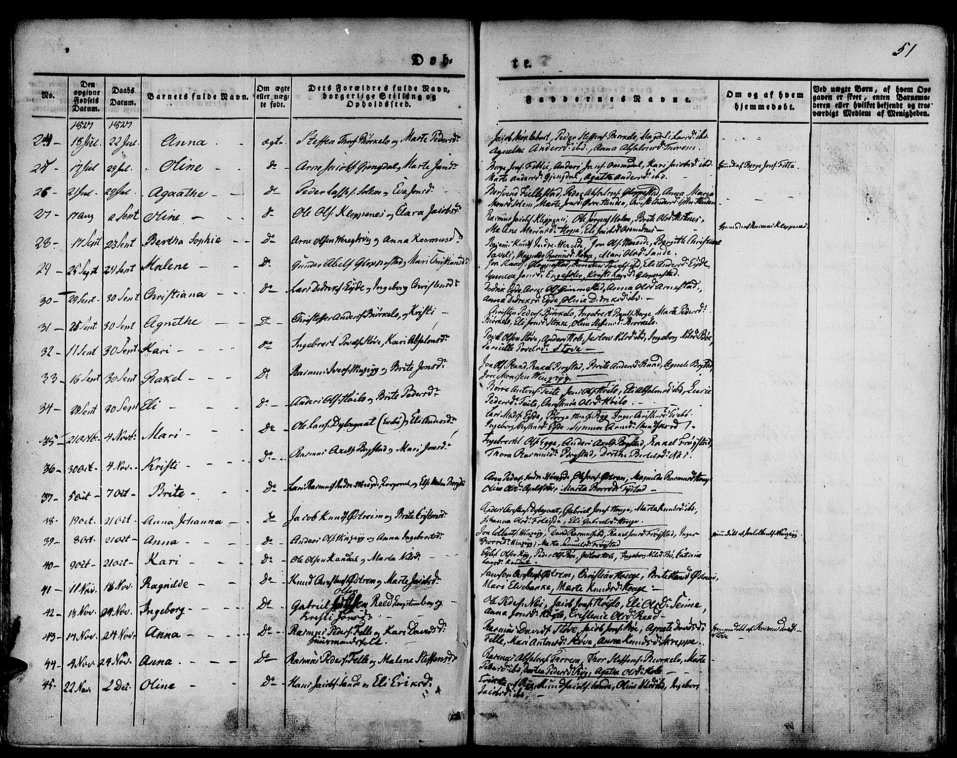 Gloppen sokneprestembete, SAB/A-80101/H/Haa/Haaa/L0007: Parish register (official) no. A 7, 1827-1837, p. 51