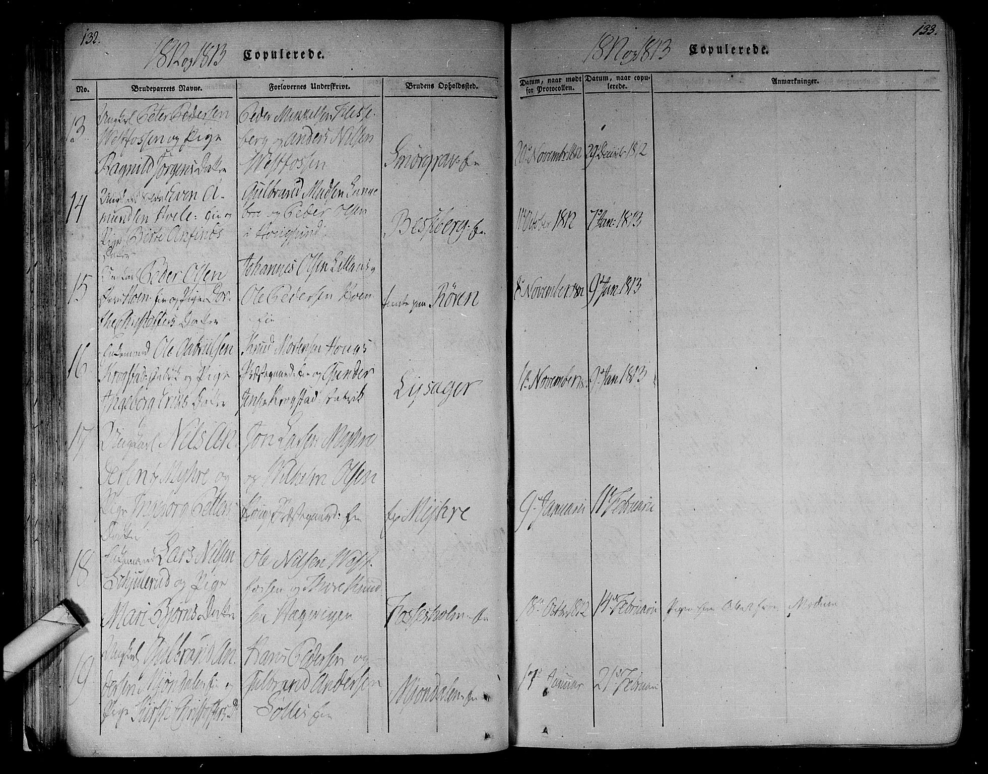 Eiker kirkebøker, AV/SAKO-A-4/F/Fa/L0010: Parish register (official) no. I 10, 1806-1815, p. 132-133