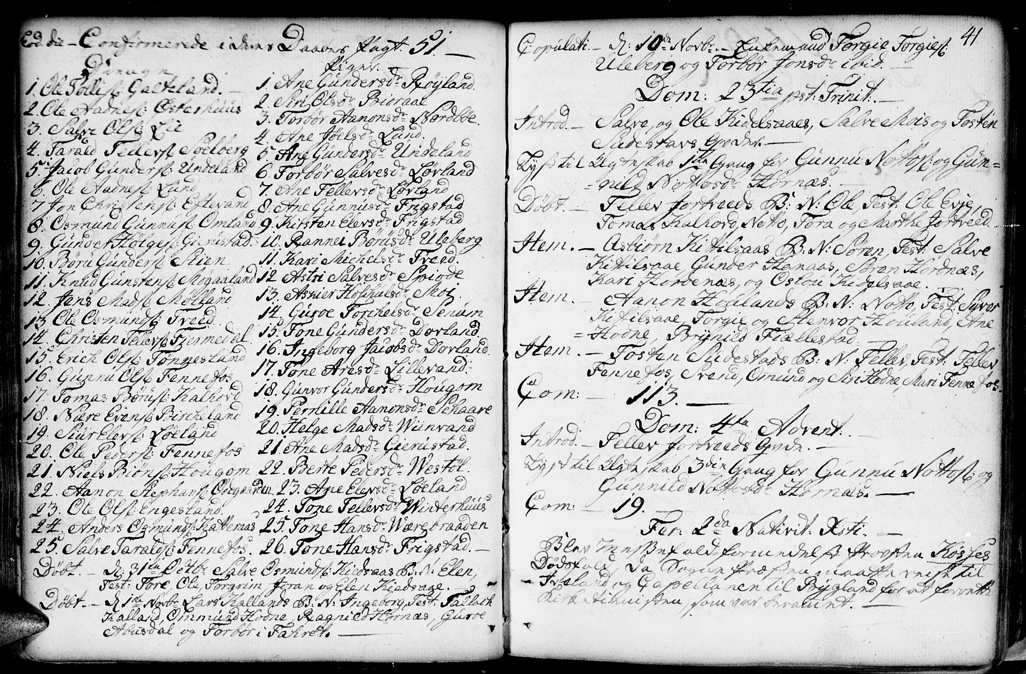 Evje sokneprestkontor, SAK/1111-0008/F/Fa/Fab/L0002: Parish register (official) no. A 2, 1765-1816, p. 41