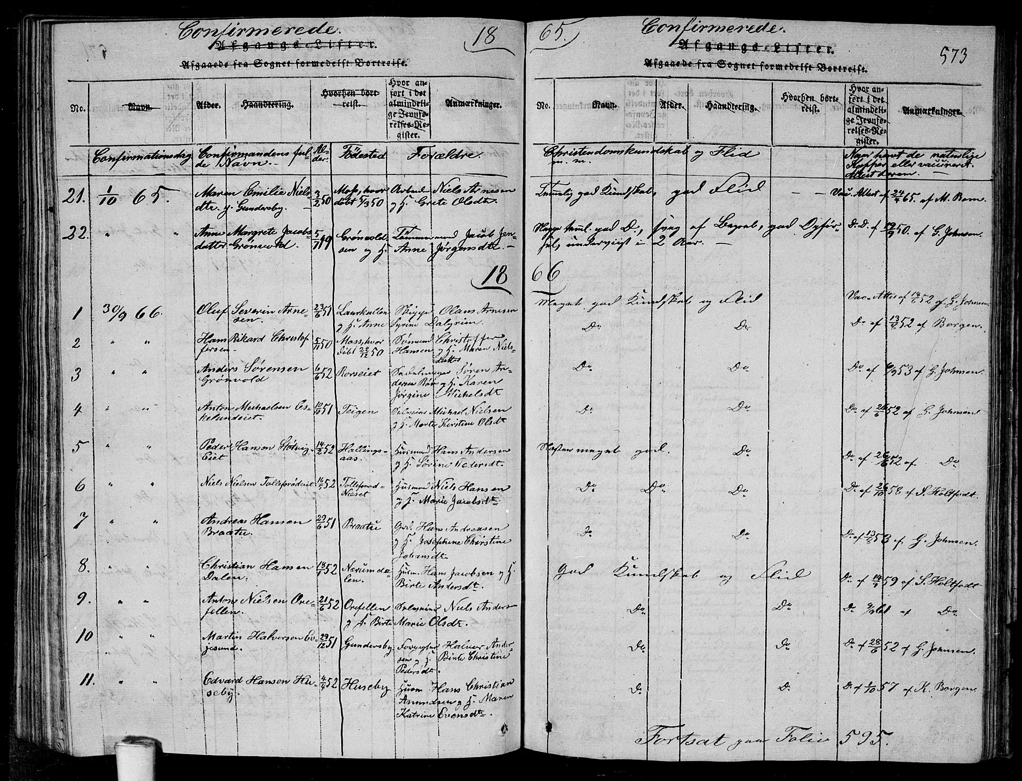 Rygge prestekontor Kirkebøker, SAO/A-10084b/G/Ga/L0001: Parish register (copy) no. 1, 1814-1871, p. 572-573