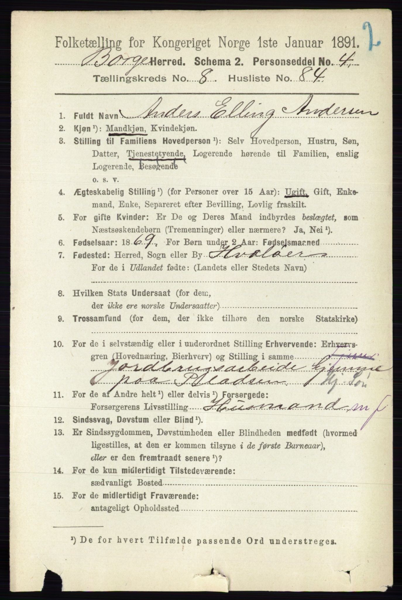 RA, 1891 census for 0113 Borge, 1891, p. 5688