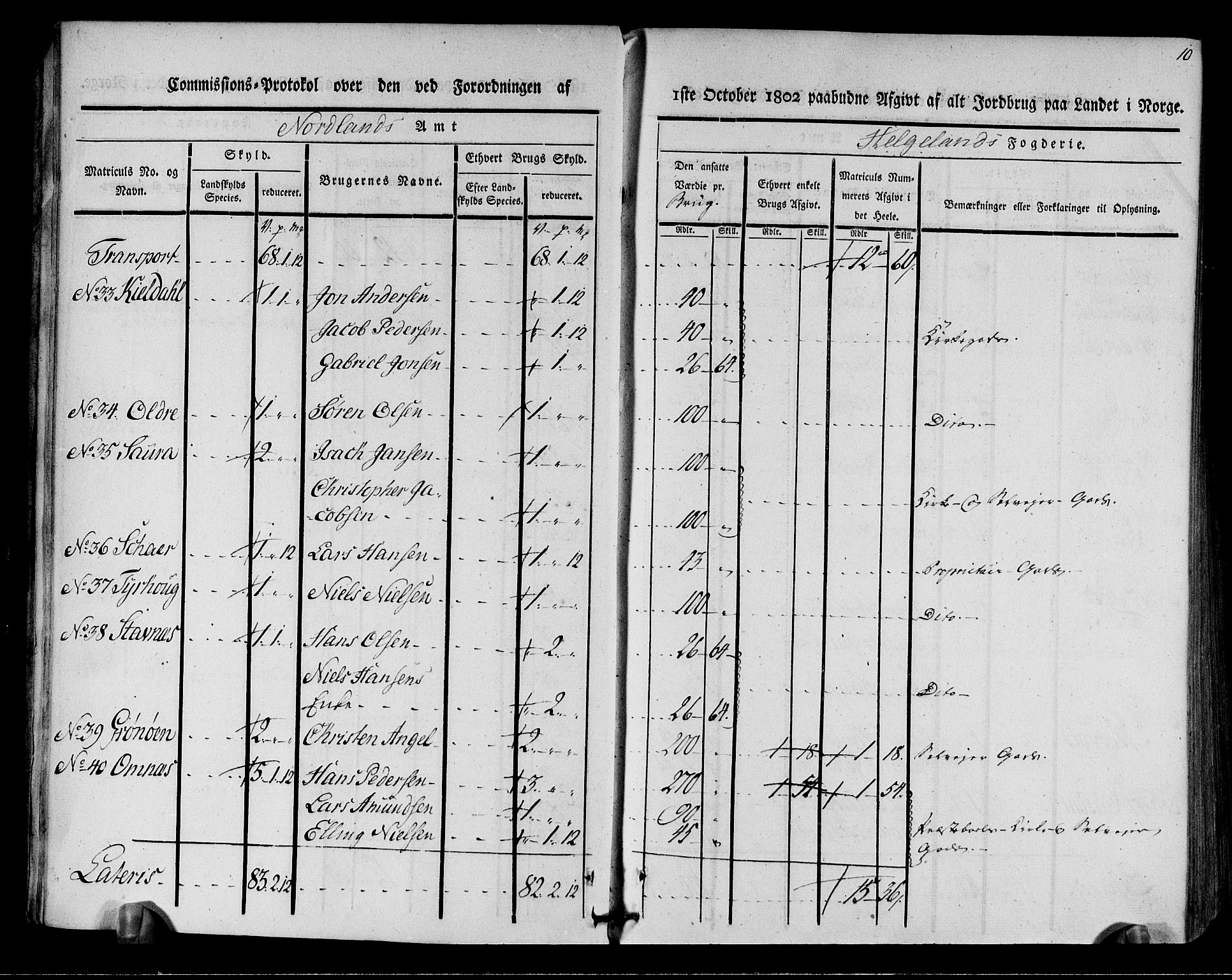 Rentekammeret inntil 1814, Realistisk ordnet avdeling, AV/RA-EA-4070/N/Ne/Nea/L0157: Helgeland fogderi. Kommisjonsprotokoll, 1803, p. 8