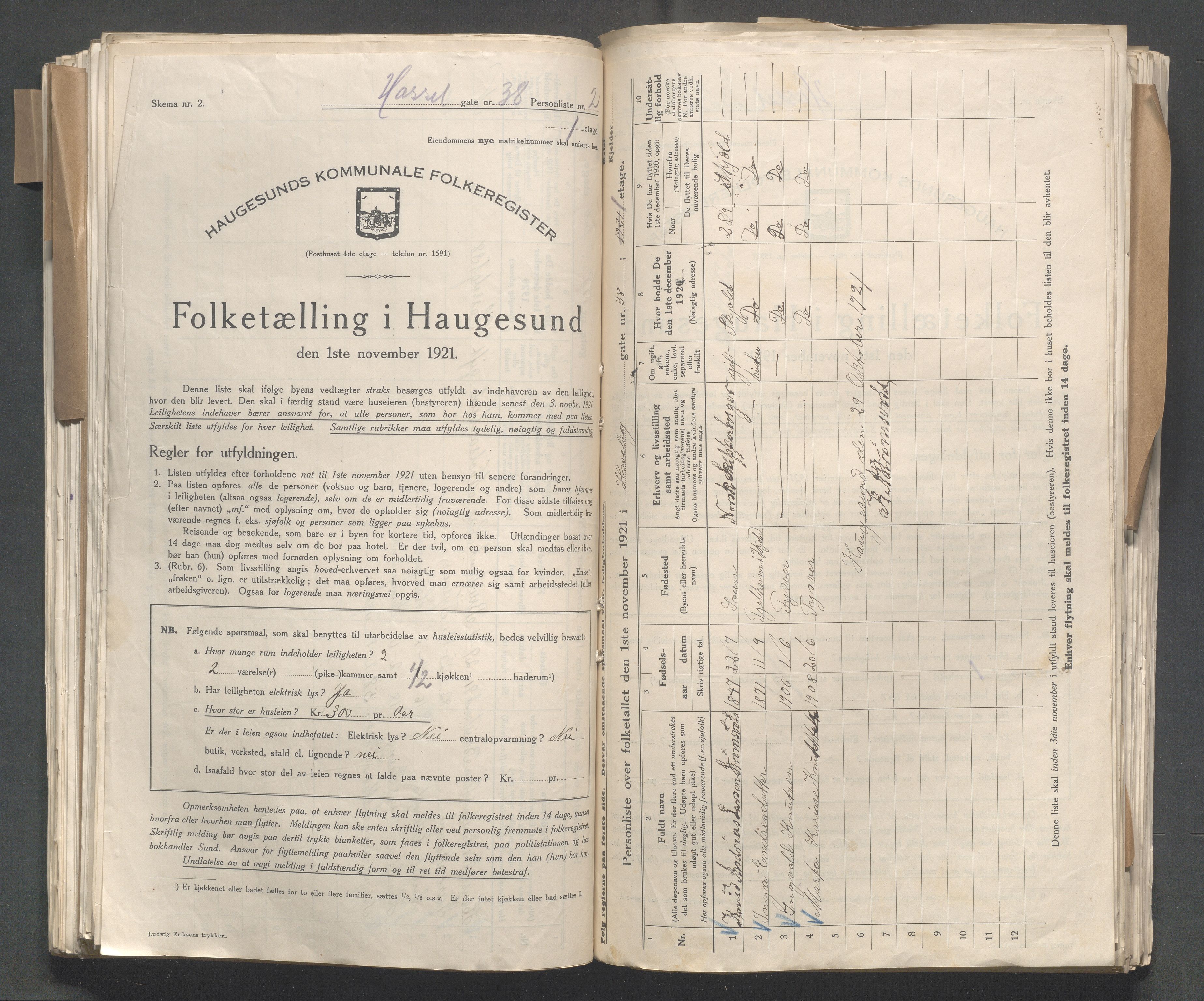 IKAR, Local census 1.11.1921 for Haugesund, 1921, p. 6062