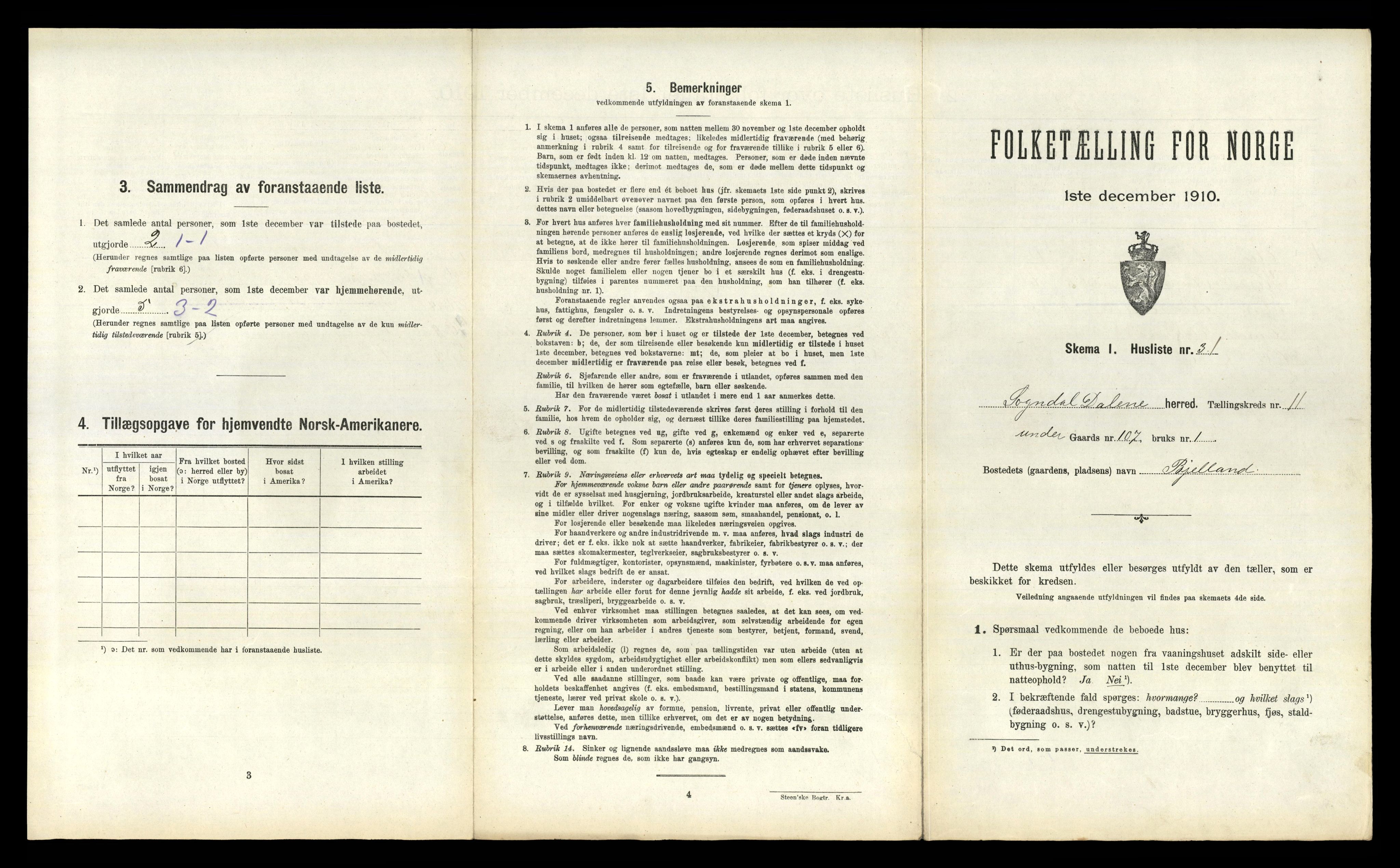 RA, 1910 census for Sokndal, 1910, p. 964